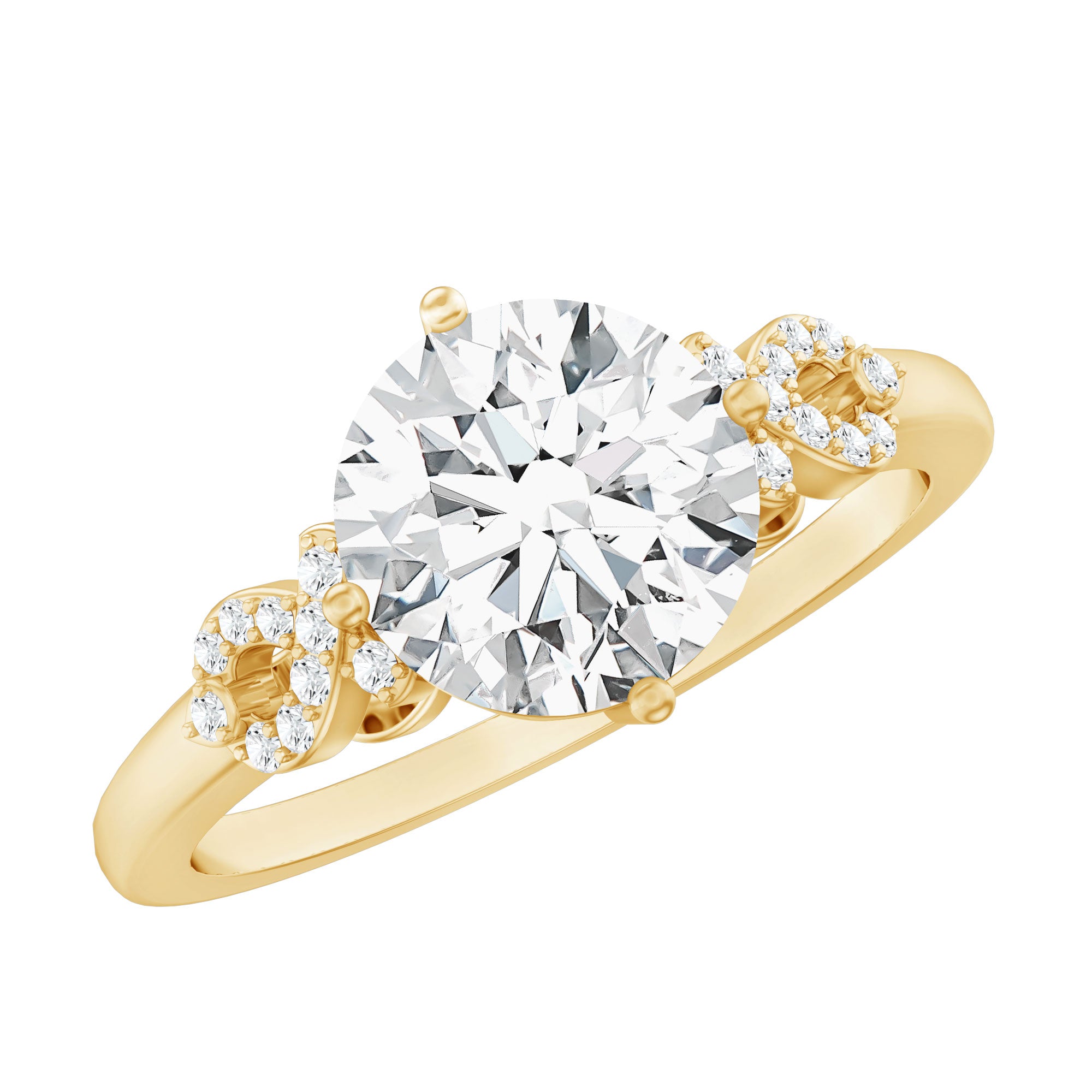 Certified 2 Carat Lab Grown Diamond Solitaire Engagement Ring Lab - ( EF-VS ) - Rosec Jewels