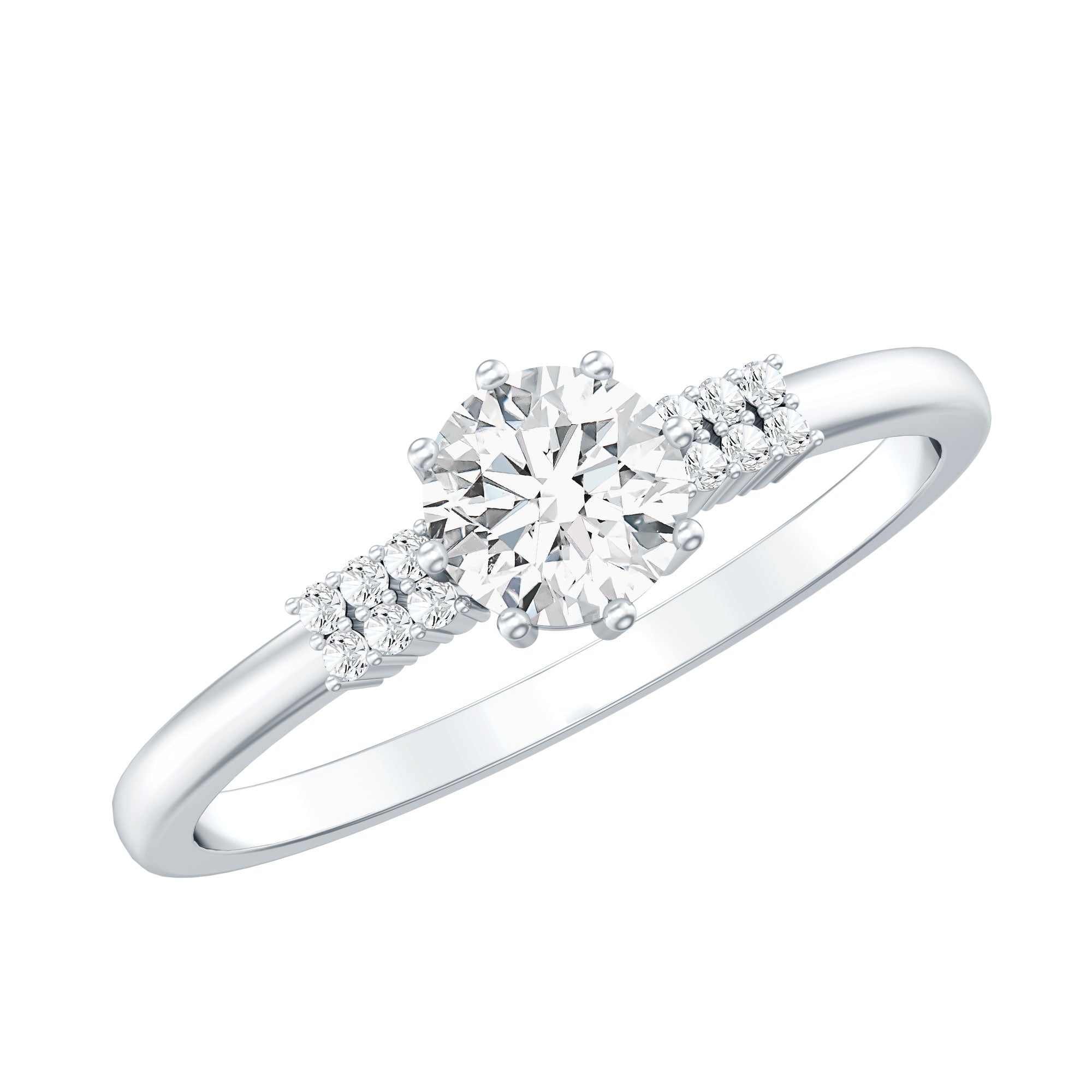 Certified 5 MM Lab Grown Diamond Non Traditional Engagement Ring Lab - ( EF-VS ) - Rosec Jewels