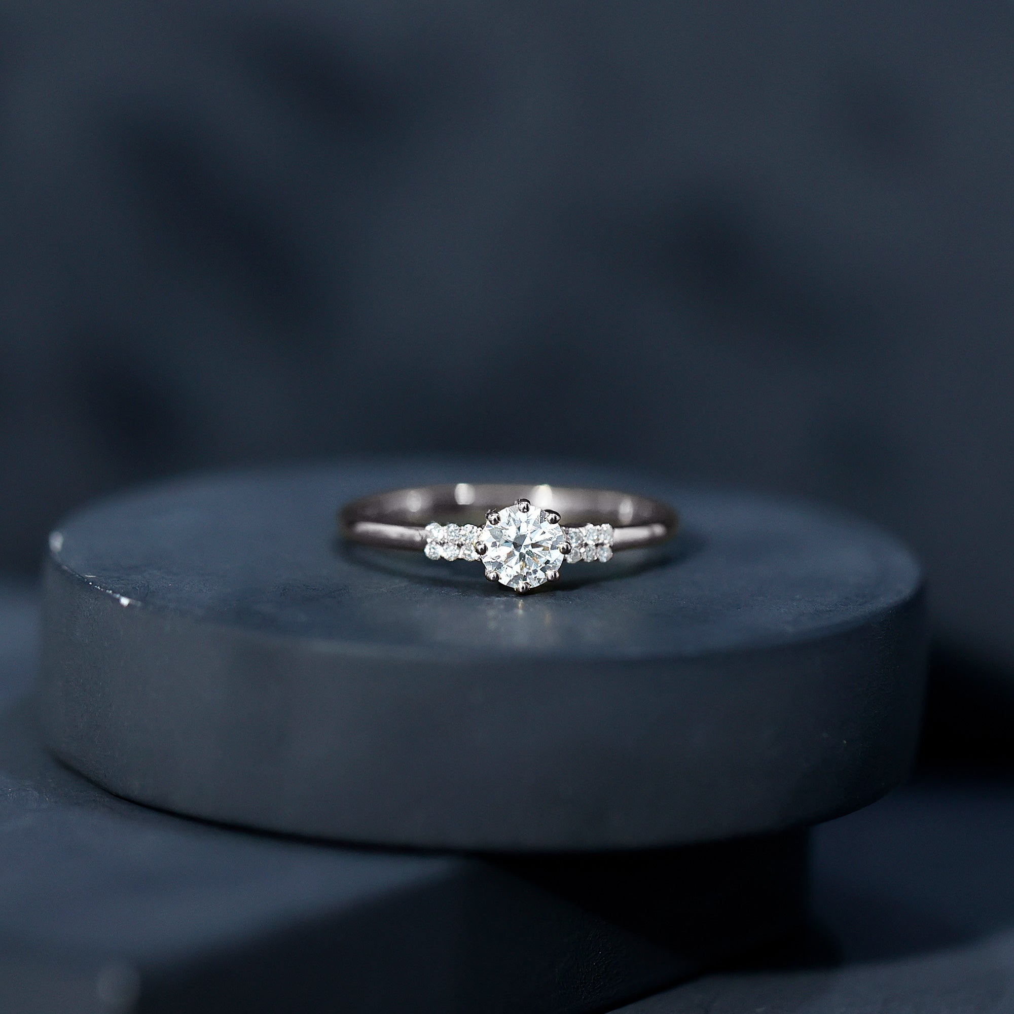 Certified 5 MM Lab Grown Diamond Non Traditional Engagement Ring Lab - ( EF-VS ) - Rosec Jewels
