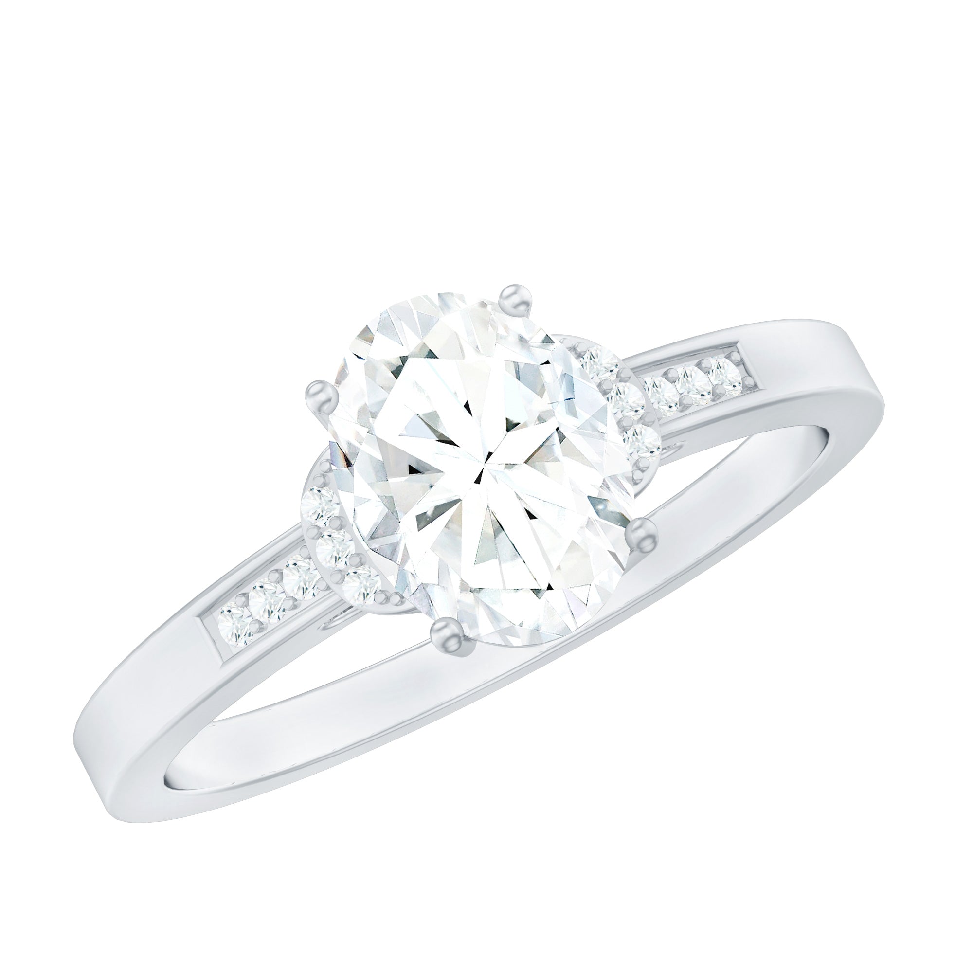 Certified 6X8 MM Oval Lab Grown Diamond Solitaire Engagement Ring