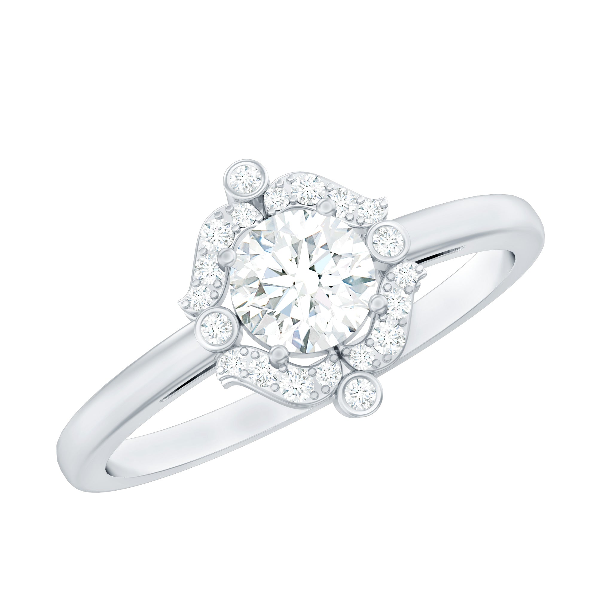 Certified 5 MM Lab Grown Diamond Unique Engagement Ring