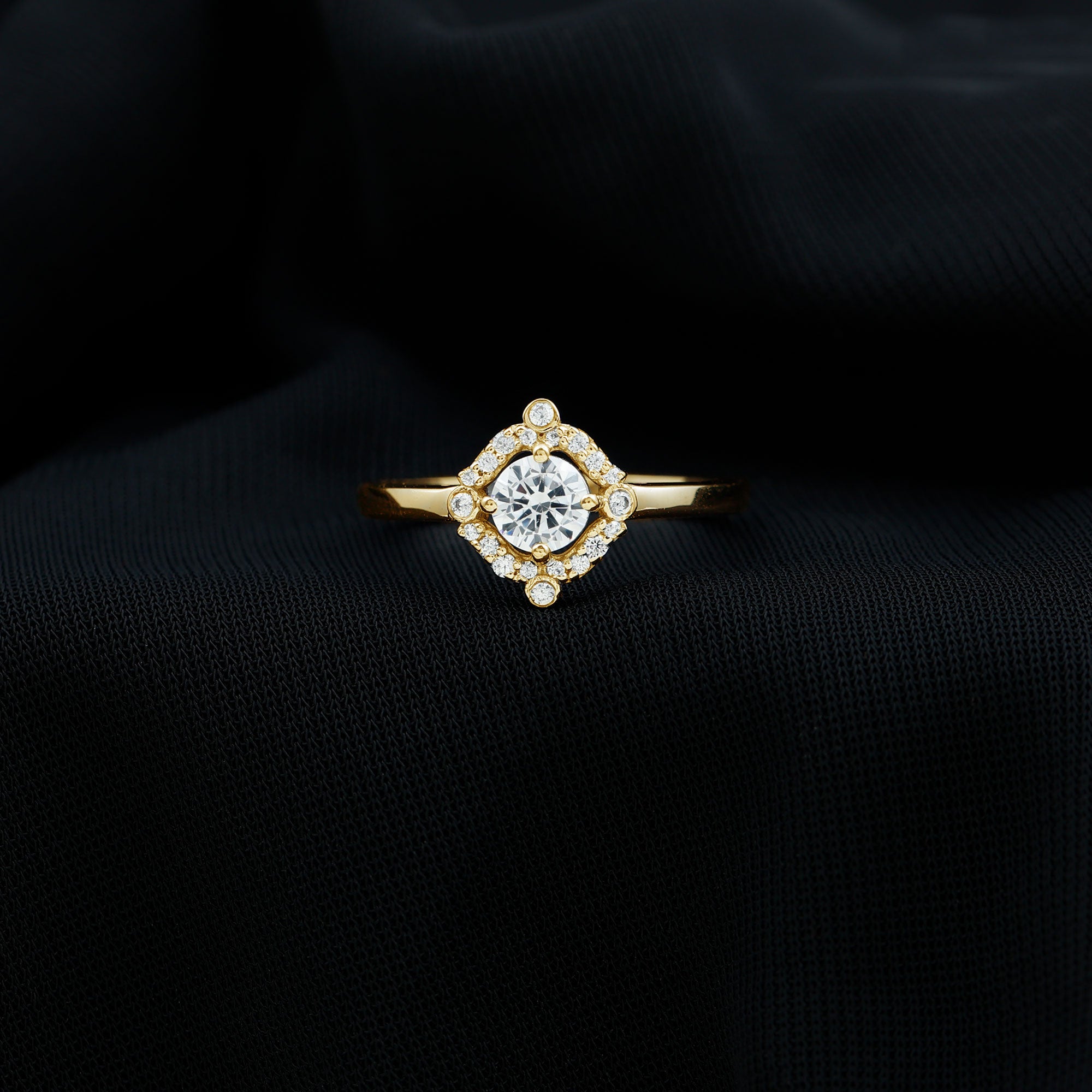 Certified 5 MM Lab Grown Diamond Unique Engagement Ring Lab - ( EF-VS ) - Rosec Jewels