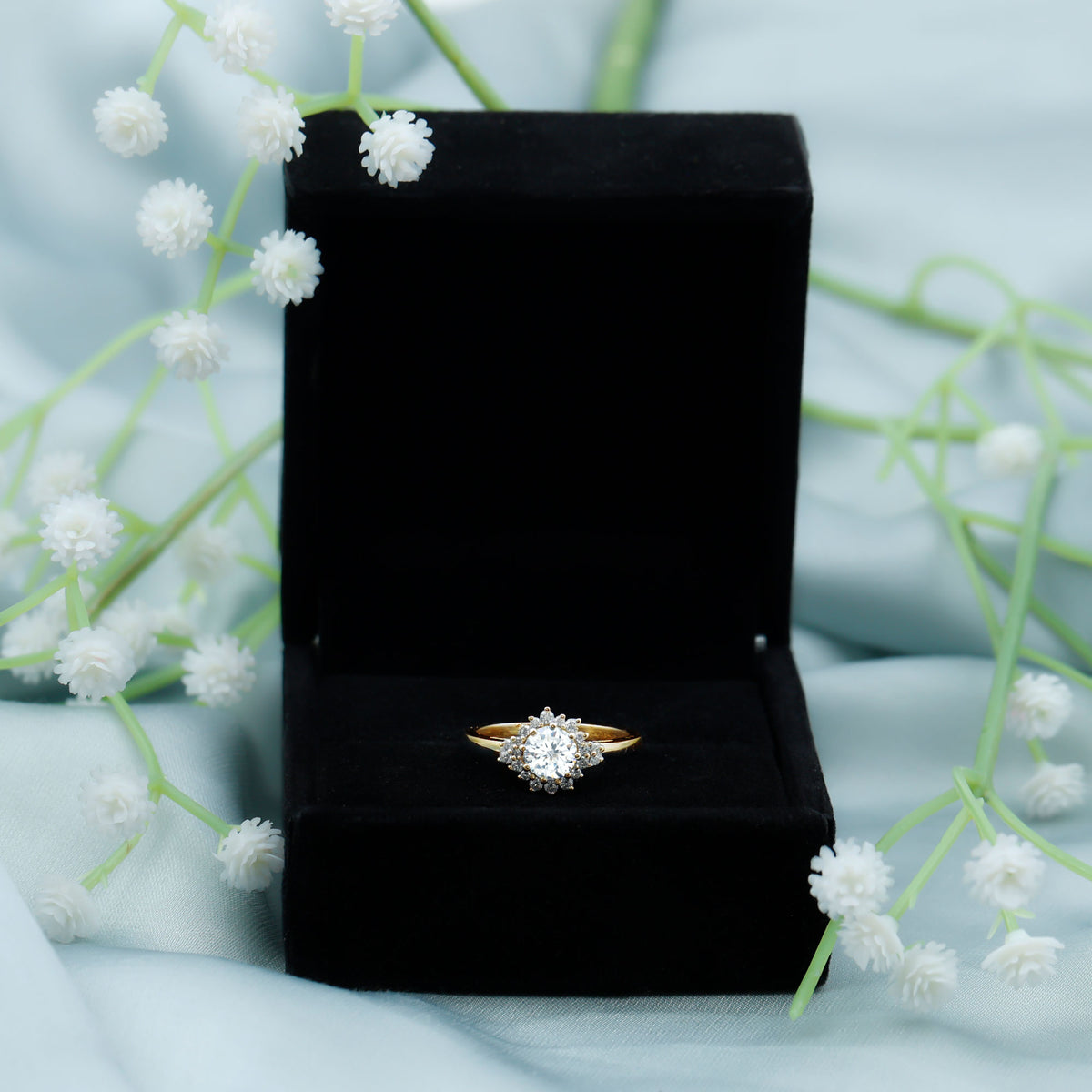 1 Carat IGI Certified Lab Grown Diamond Halo Engagement Ring Lab - ( E-VS1 ) - Rosec Jewels