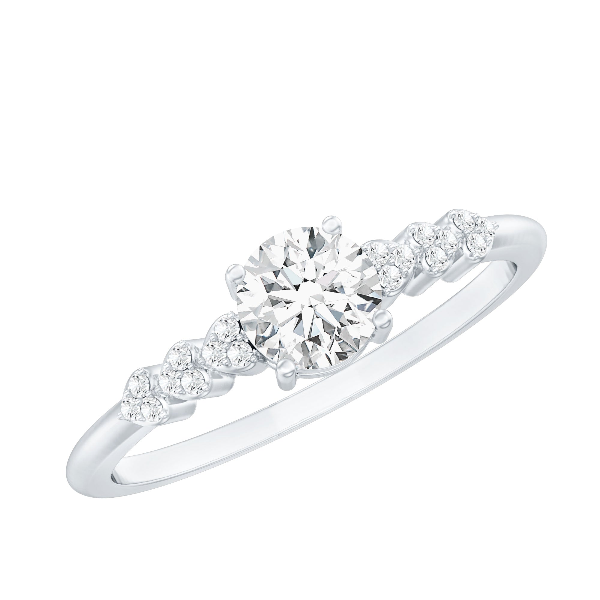 Certified 5 MM Lab Grown Diamond Designer Engagement Ring