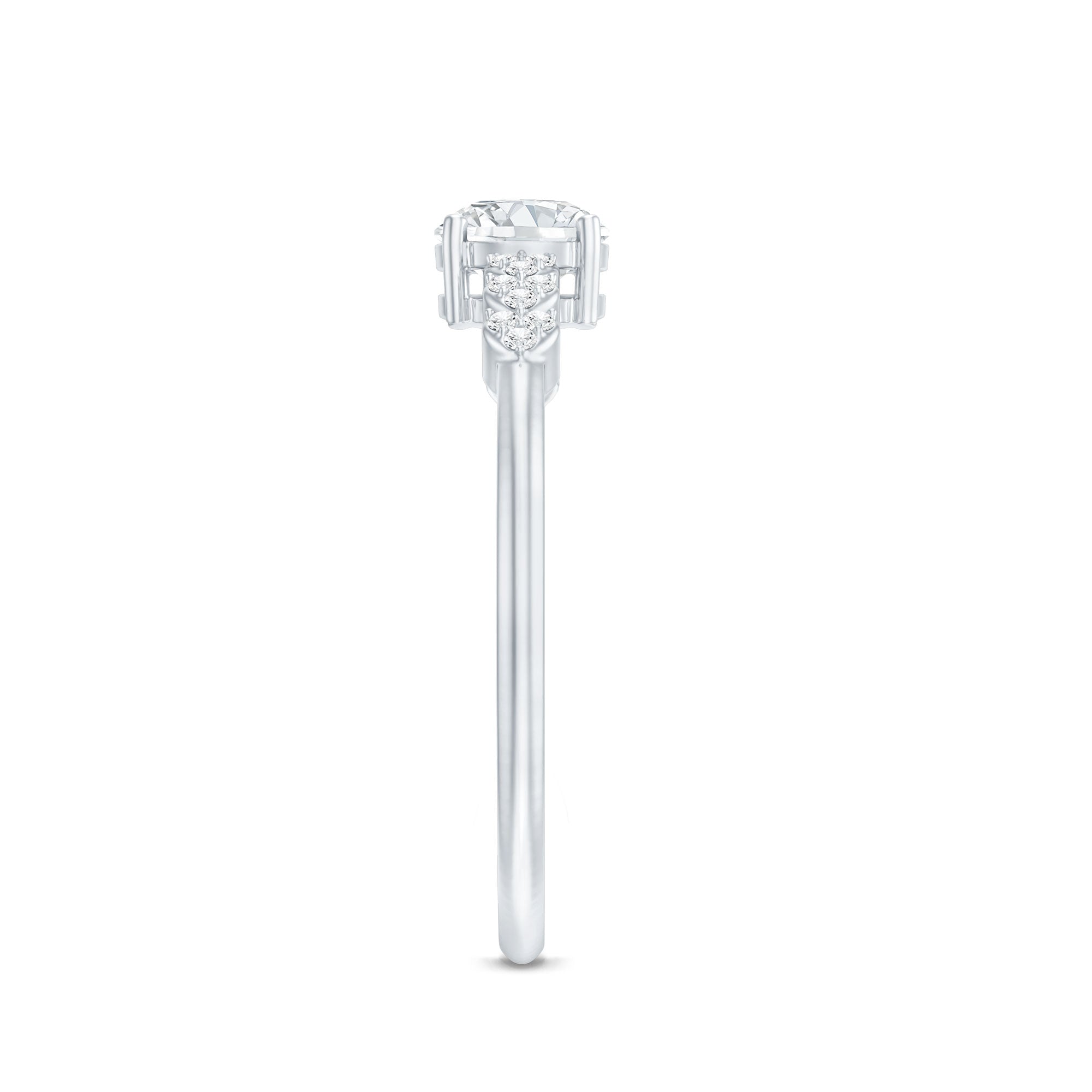 Certified 5 MM Lab Grown Diamond Designer Engagement Ring Lab - ( EF-VS ) - Rosec Jewels