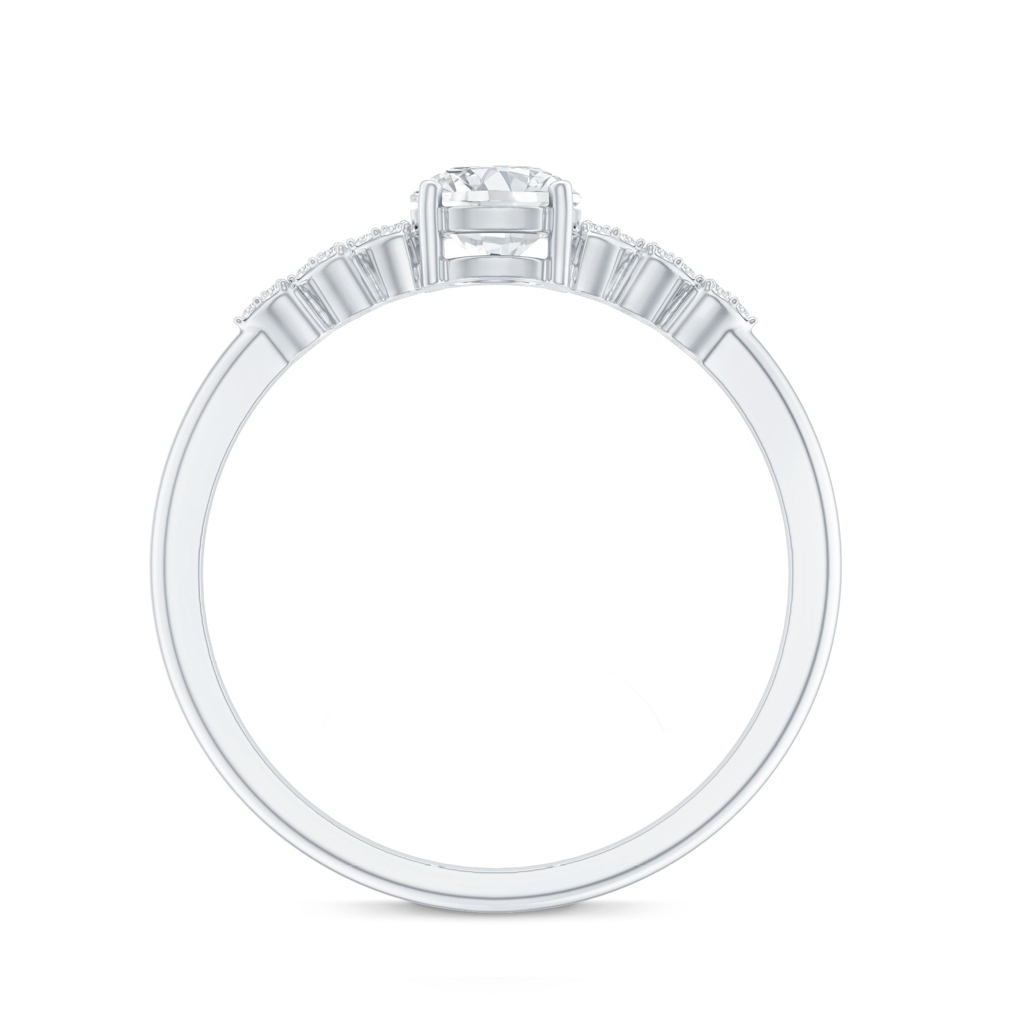 Certified 5 MM Lab Grown Diamond Designer Engagement Ring Lab - ( EF-VS ) - Rosec Jewels