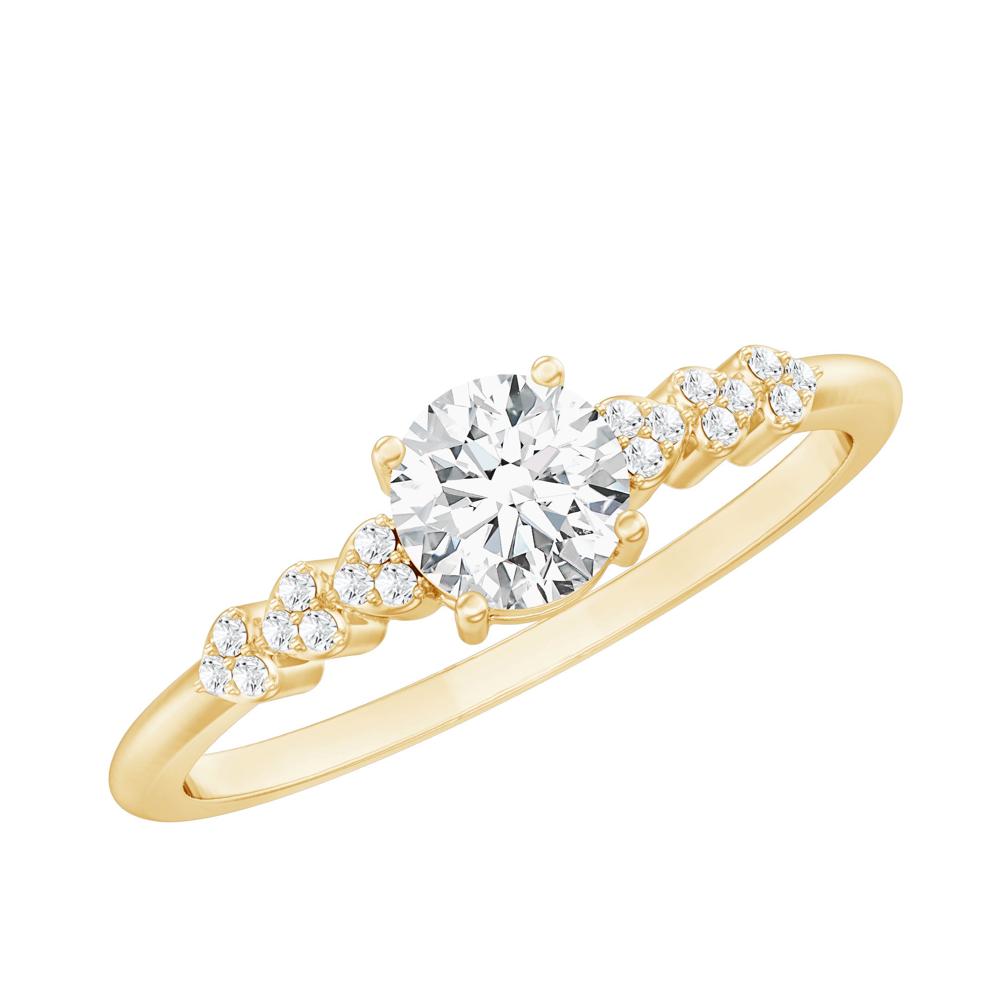 Certified 5 MM Lab Grown Diamond Designer Engagement Ring Lab - ( EF-VS ) - Rosec Jewels