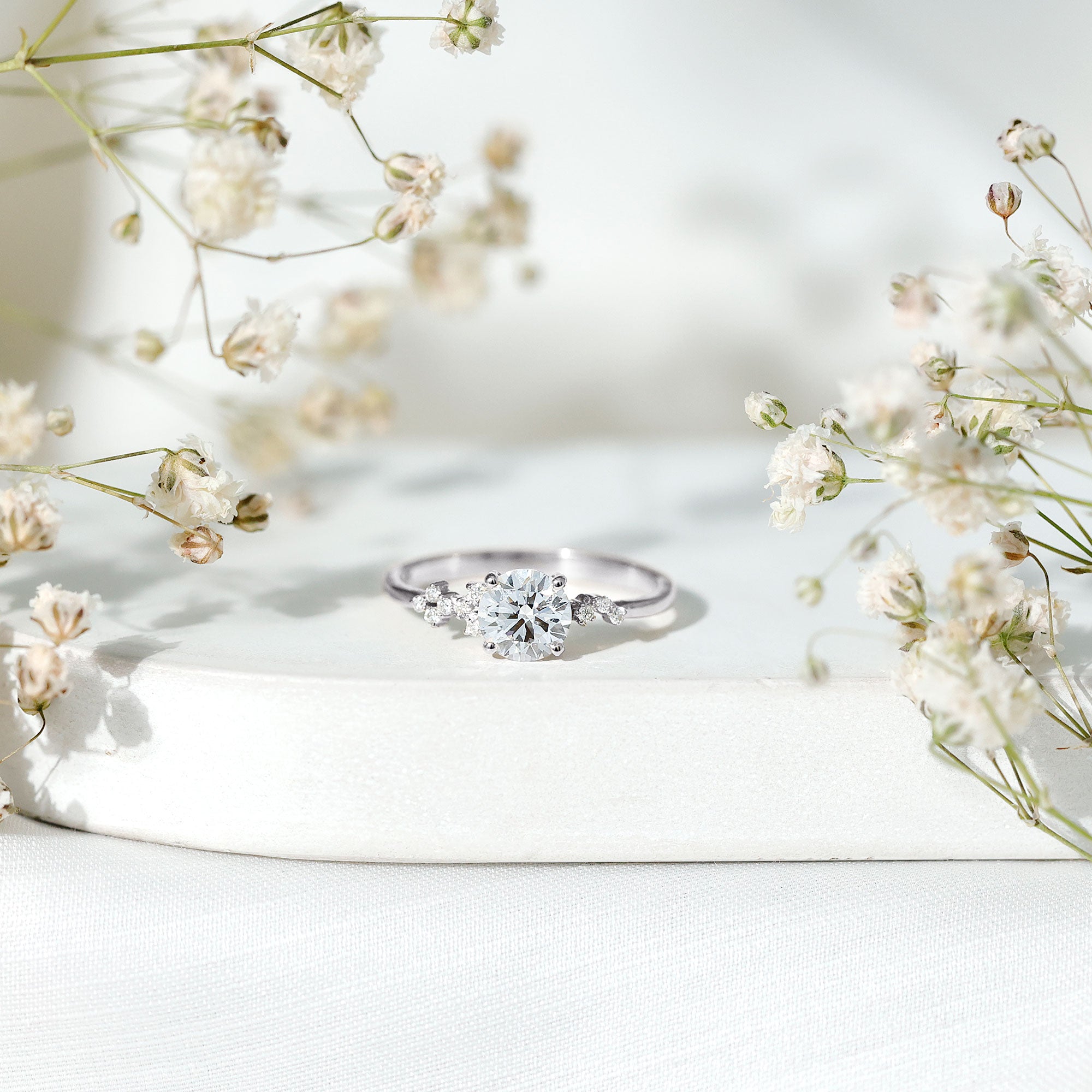 6 MM Lab Grown Diamond Solitaire Engagement Ring Lab - ( EF-VS ) - Rosec Jewels