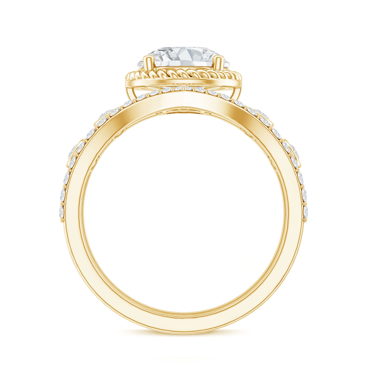 2 Carat IGI Certified Lab Grown Diamond Solitaire Bridal Ring Set With Enhancer Lab - ( E-VS1 ) - Rosec Jewels