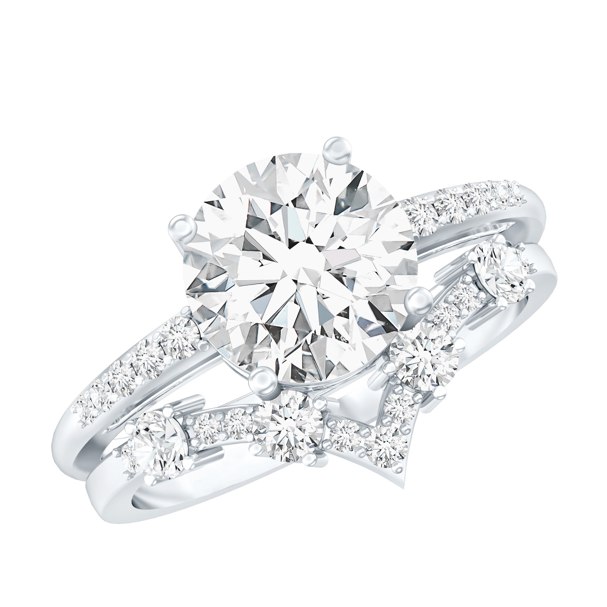 Certified Lab Grown Diamond Bridal Ring Set For Women