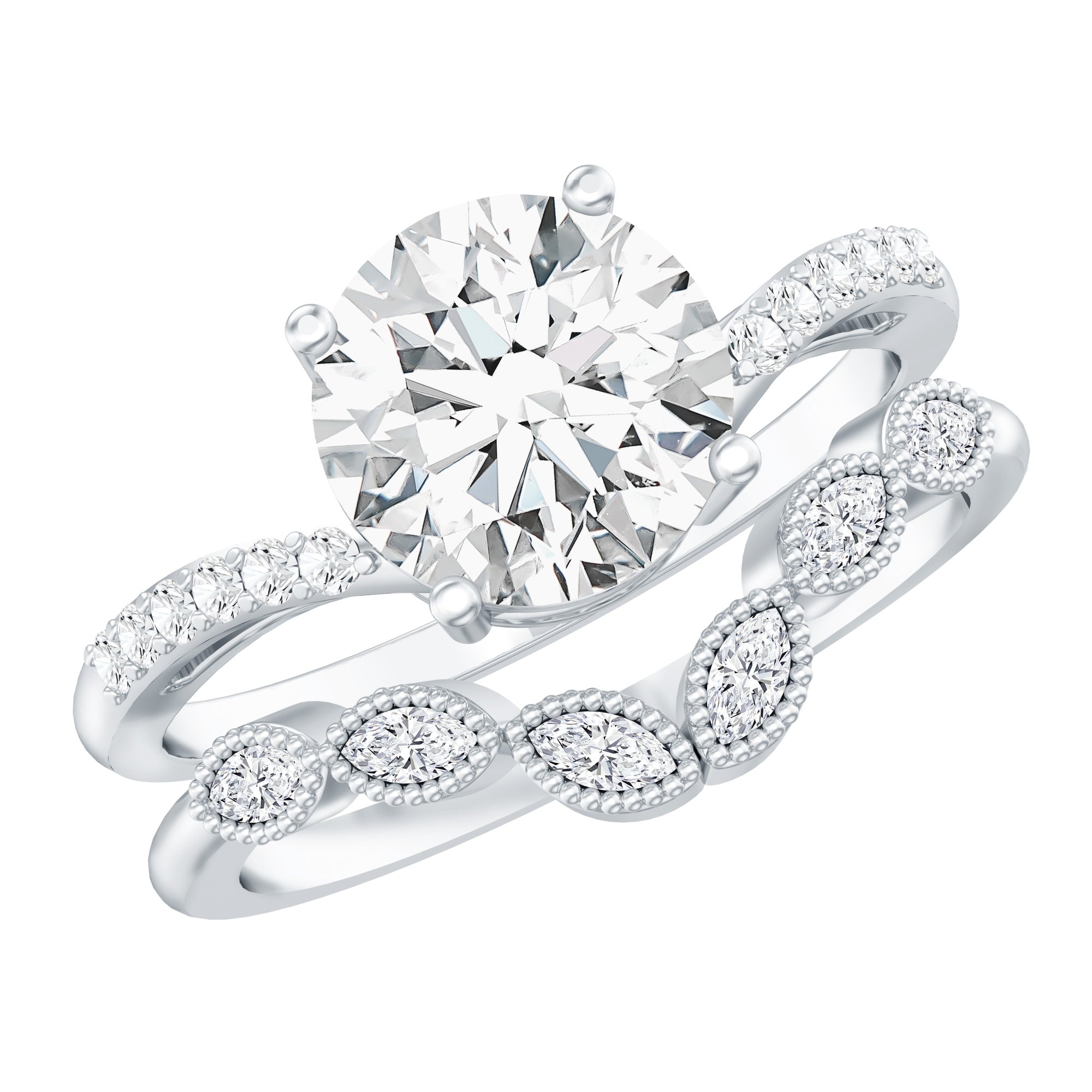 Certified Lab Grown Diamond Engagement Ring With Ring Guard
