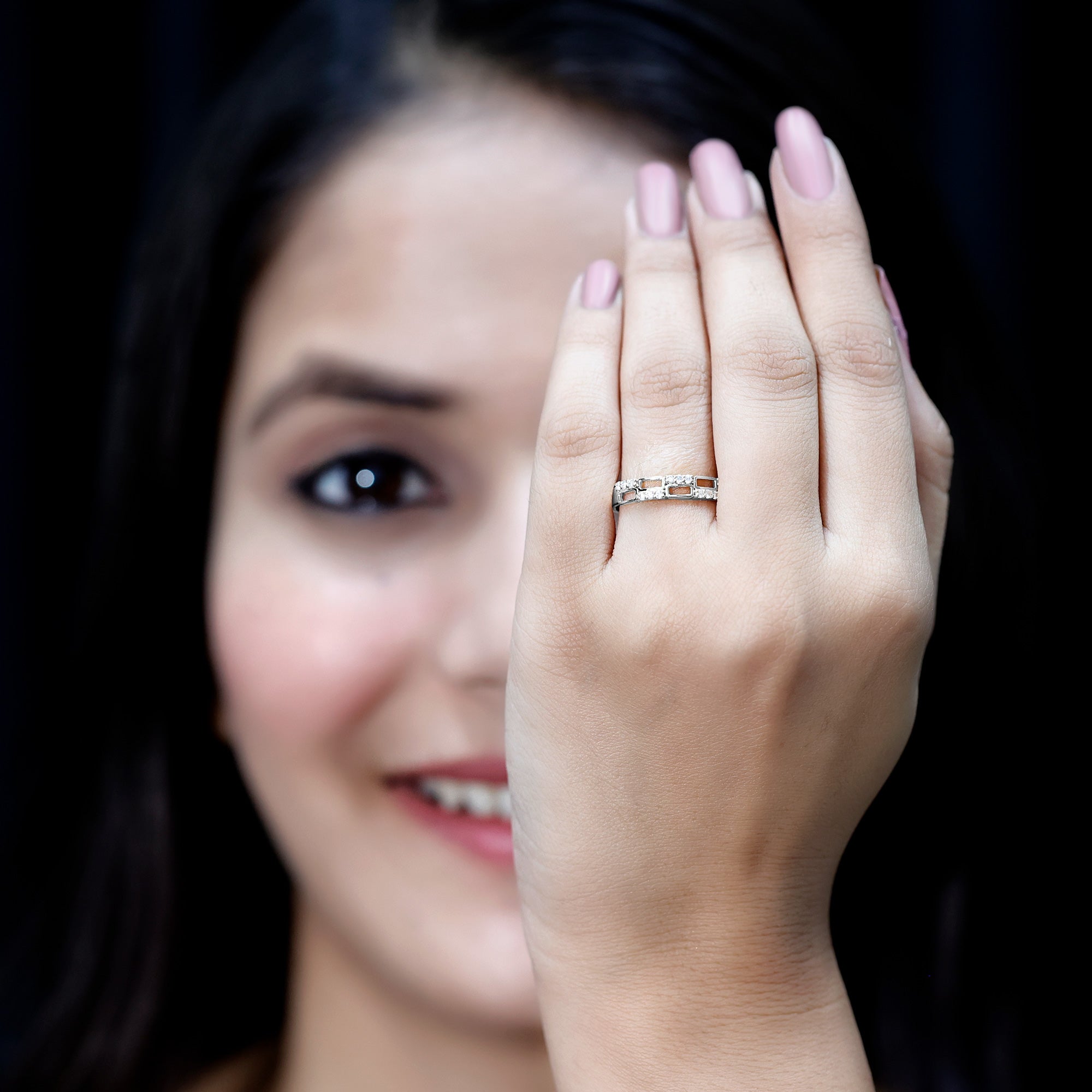 Certified Lab Grown Diamond Wedding Anniversary Ring For Women Lab - ( EF-VS ) - Rosec Jewels