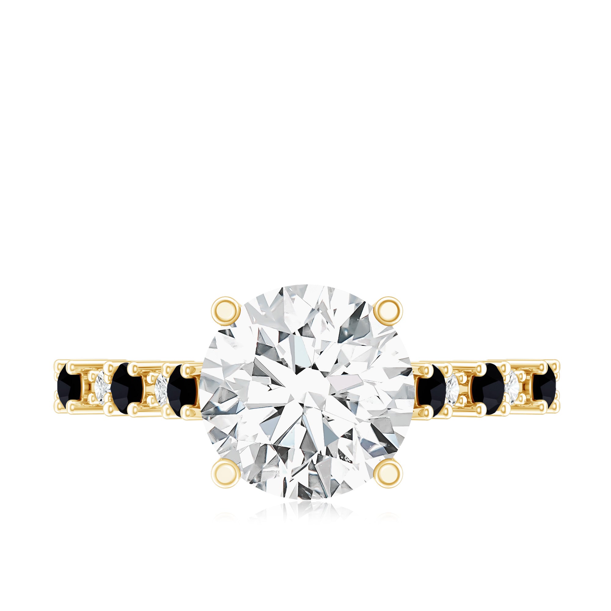 Rosec Jewels-Lab Grown Diamond Designer Engagement Ring with Black Diamond