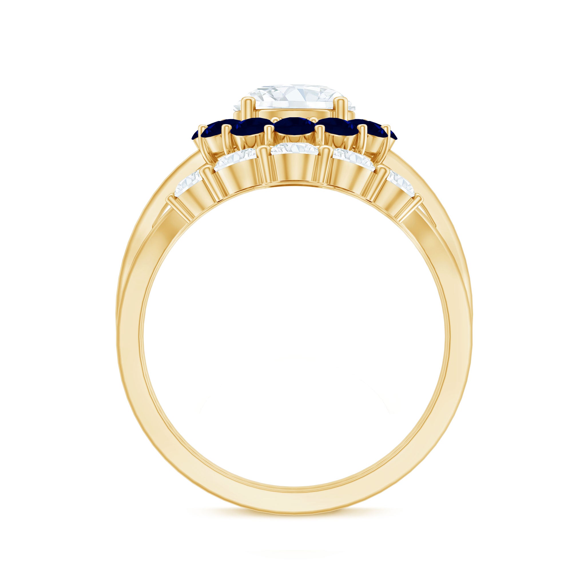 Certified 7 MM Lab Grown Diamond Engagement Ring with Enhancer Lab - ( EF-VS ) - Rosec Jewels