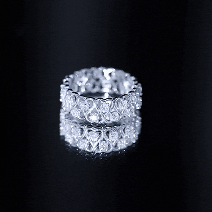 Certified Lab Grown Diamond Heart Eternity Band Ring Lab - ( EF-VS ) - Rosec Jewels