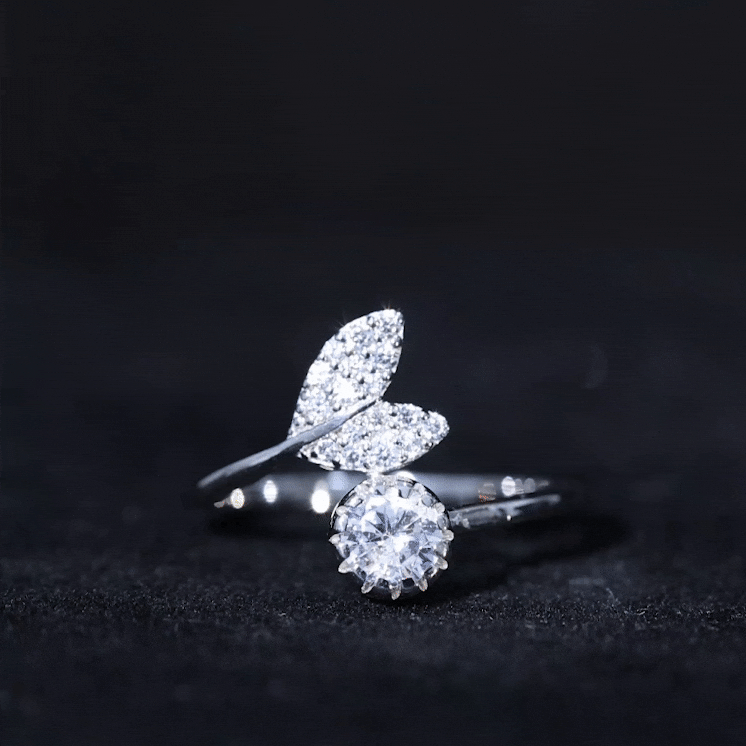 Certified 5 MM Round Lab Grown Diamond Tail Cuff Ring Lab - ( EF-VS ) - Rosec Jewels