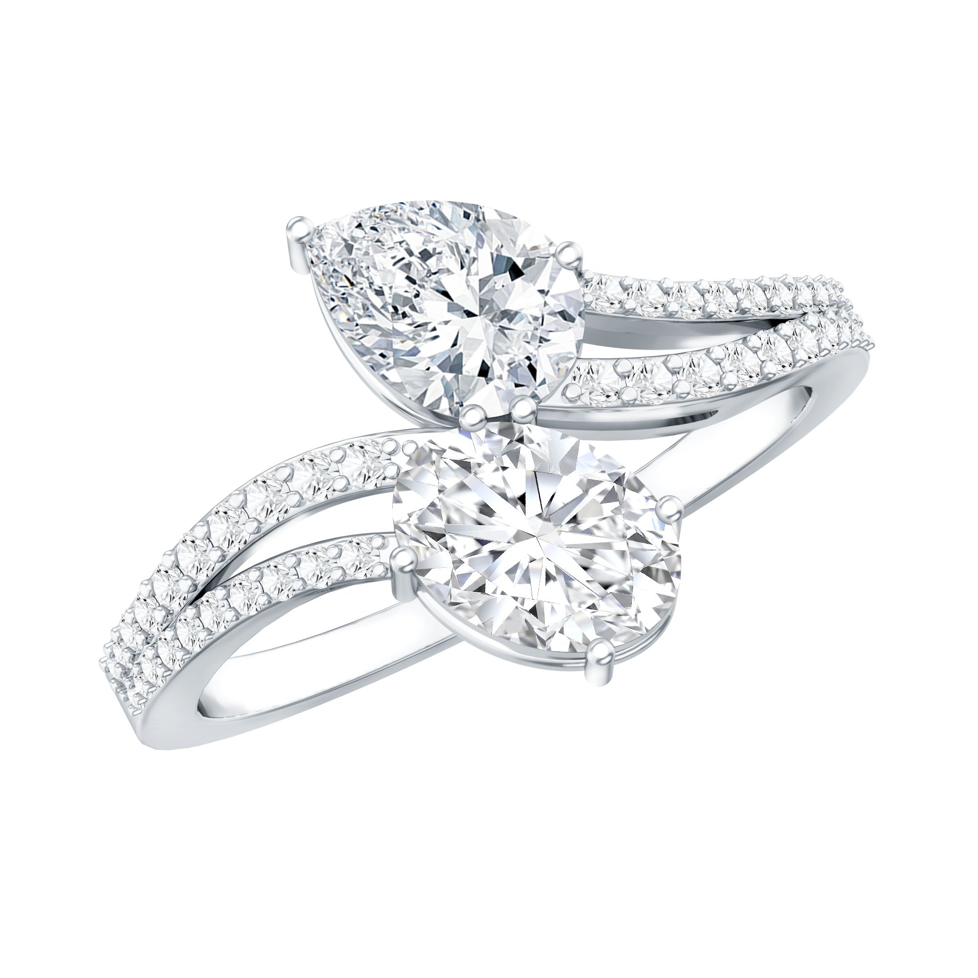 Certified Lab Grown Diamond Toi Et Moi Engagement Ring