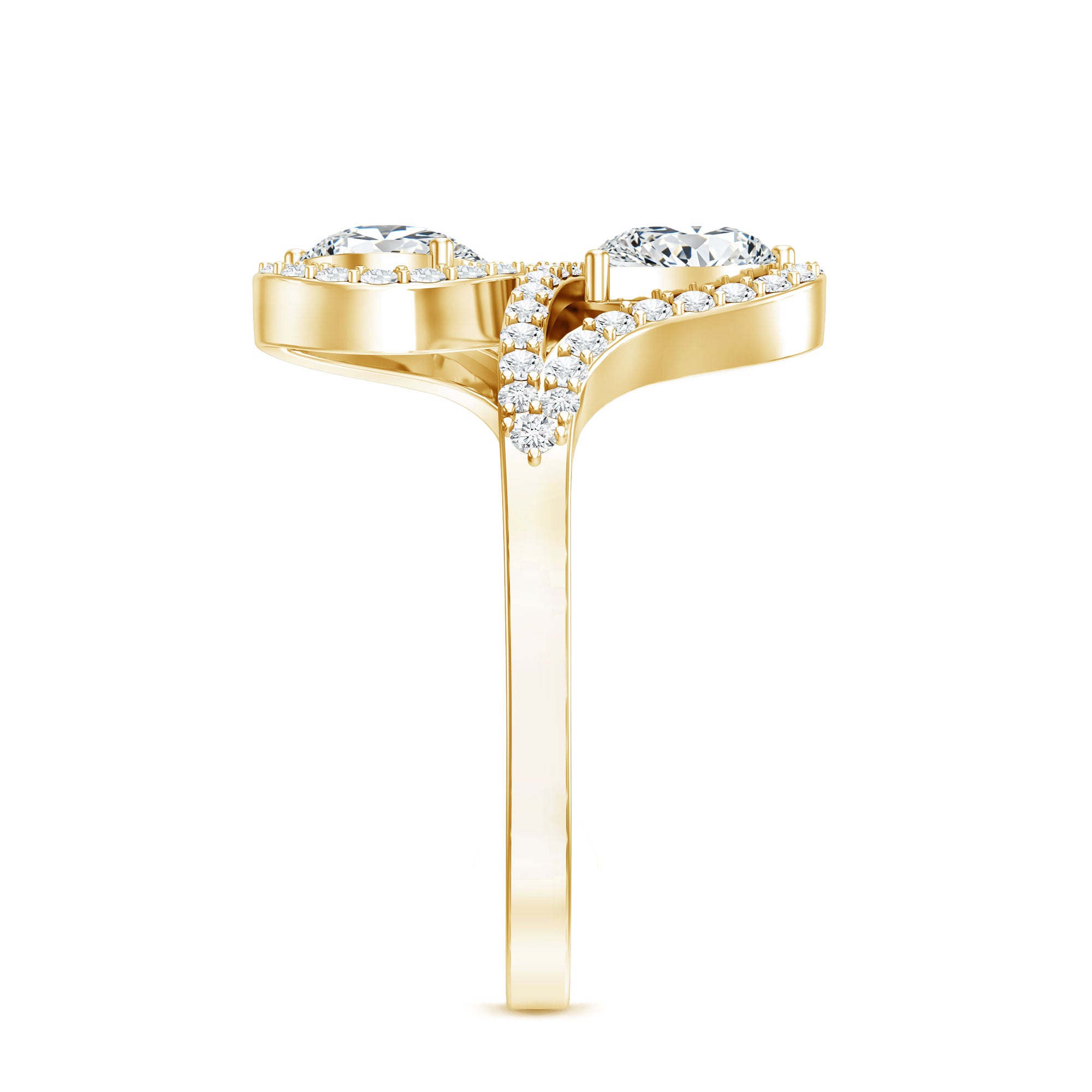 Certified Lab Diamond Toi Et Moi Designer Engagement Ring Lab - ( EF-VS ) - Rosec Jewels