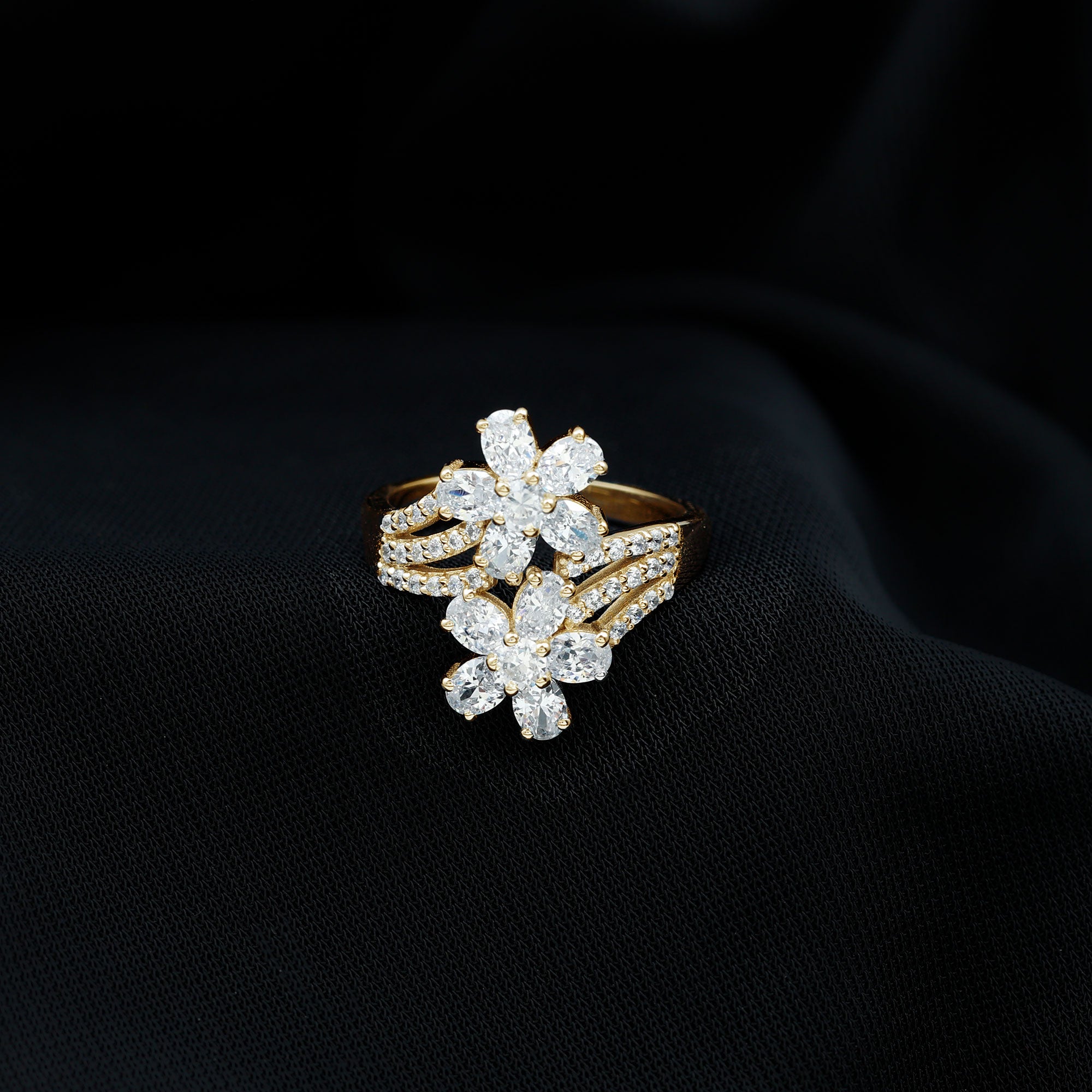 Certified Lab Grown Diamond Flower Engagement Ring For Women Lab - ( EF-VS ) - Rosec Jewels