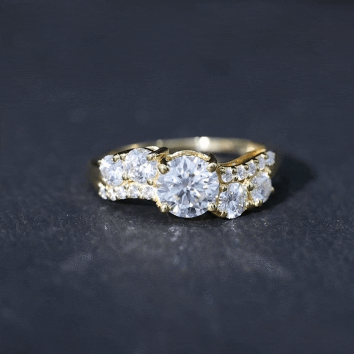 Rosec Jewels-Certified Lab 7 MM Round Diamond Designer Engagement Ring