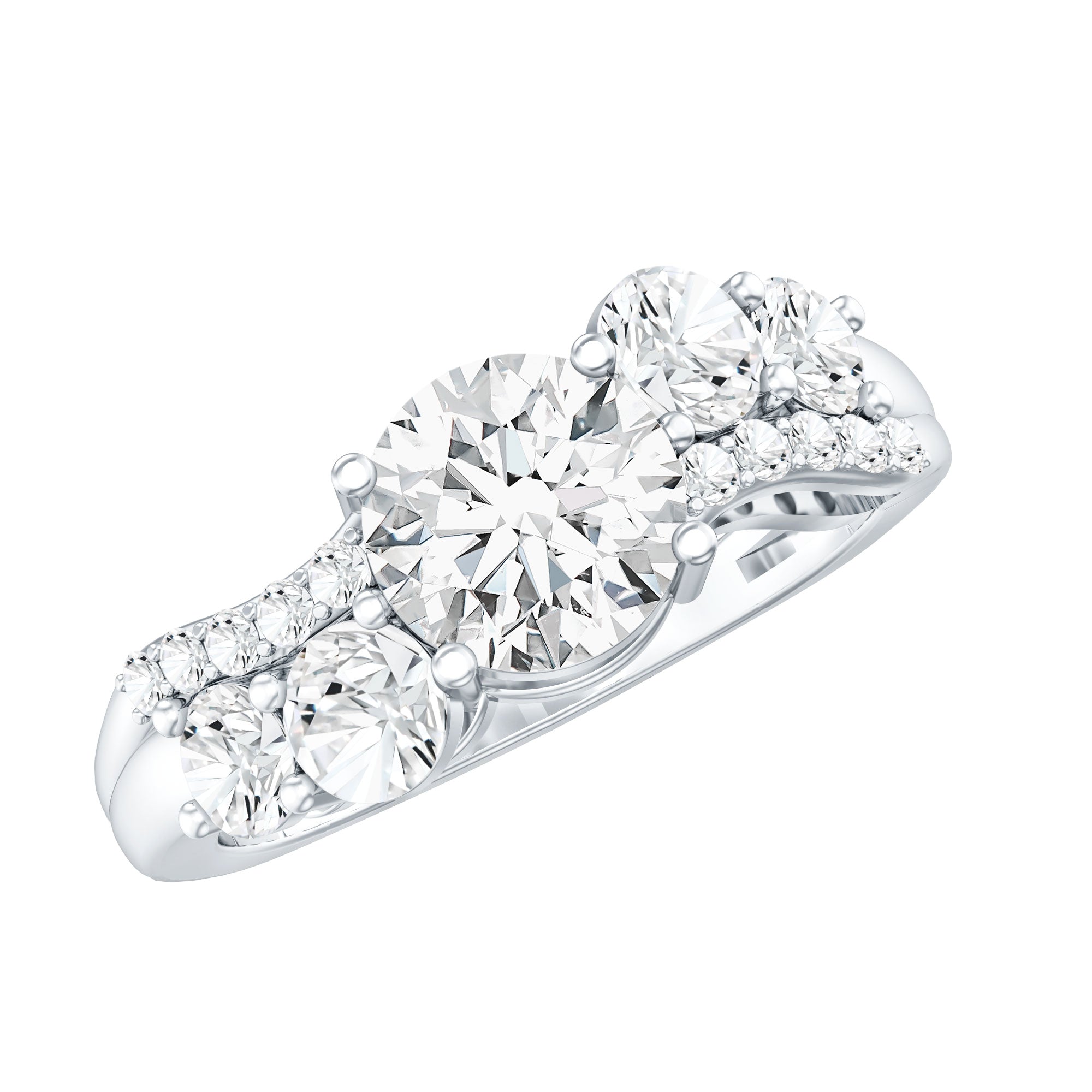 Rosec Jewels-Certified Lab 7 MM Round Diamond Designer Engagement Ring