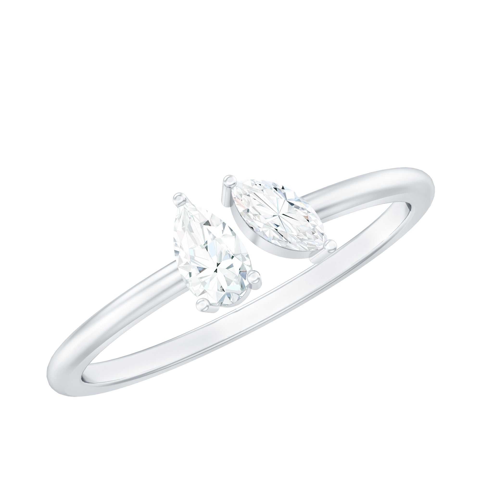 Certified Lab Grown Diamond Two Stone Promise Ring