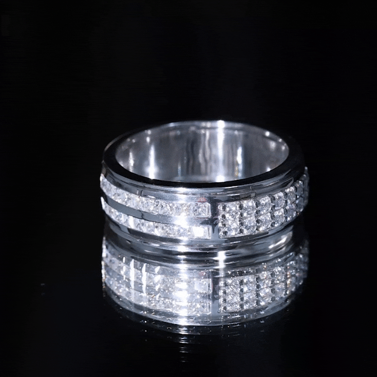 Certified Lab Grown Diamond Wide Wedding Band Ring Lab - ( EF-VS ) - Rosec Jewels
