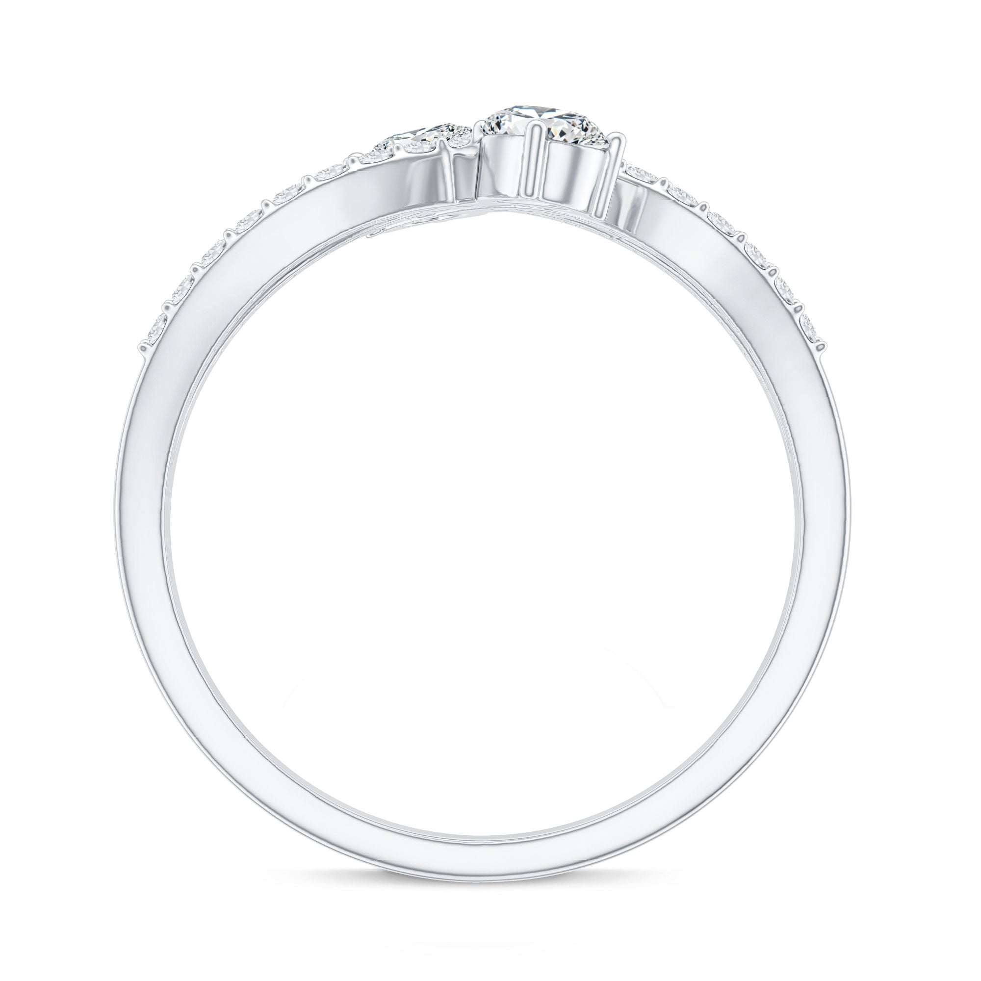 Certified Lab Grown Diamond 2 Stone Infinity Wedding Band Lab - ( EF-VS ) - Rosec Jewels