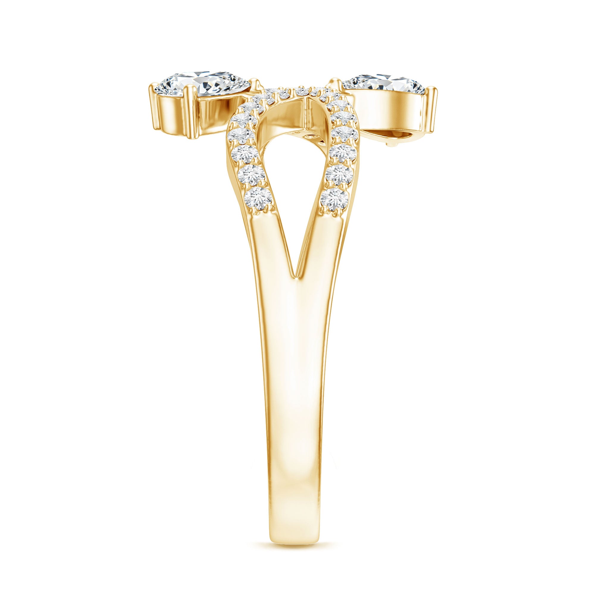 Certified Lab Grown Diamond 2 Stone Infinity Wedding Band Lab - ( EF-VS ) - Rosec Jewels