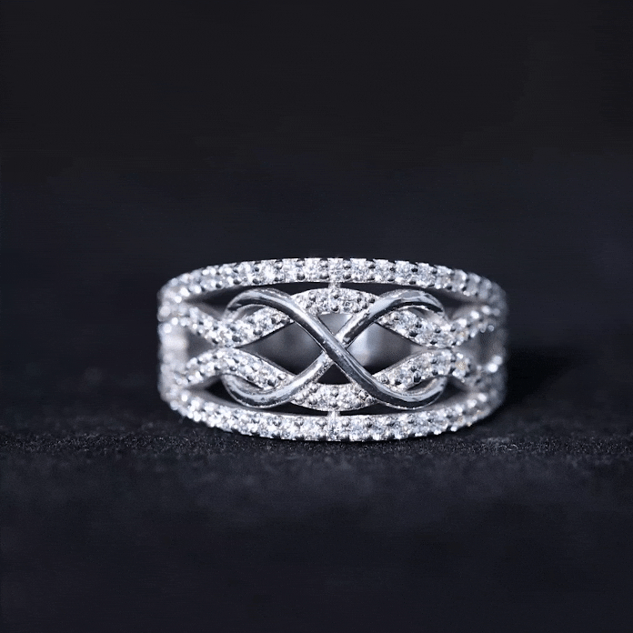 Certified Lab Grown Diamond Infinity Wedding Band Ring Lab - ( EF-VS ) - Rosec Jewels