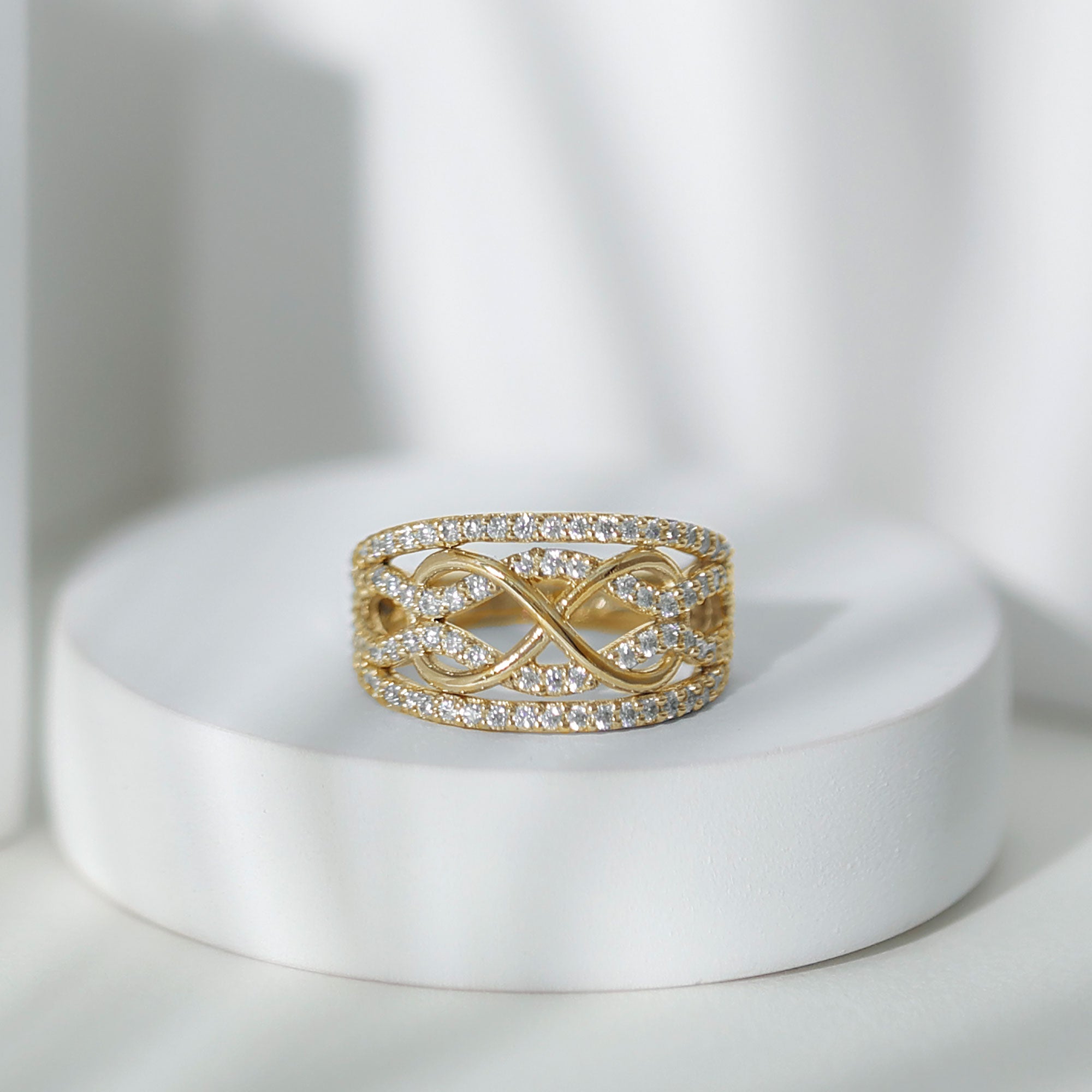 Certified Lab Grown Diamond Infinity Wedding Band Ring Lab - ( EF-VS ) - Rosec Jewels