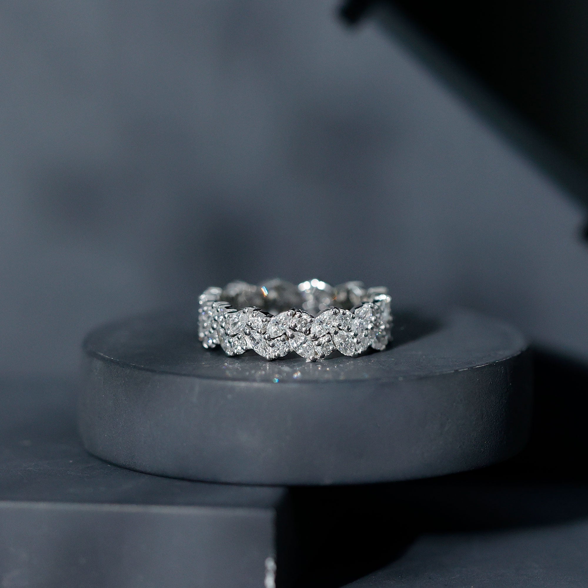 Certified Lab Grown Diamond Leaf Wedding Band Lab - ( EF-VS ) - Rosec Jewels