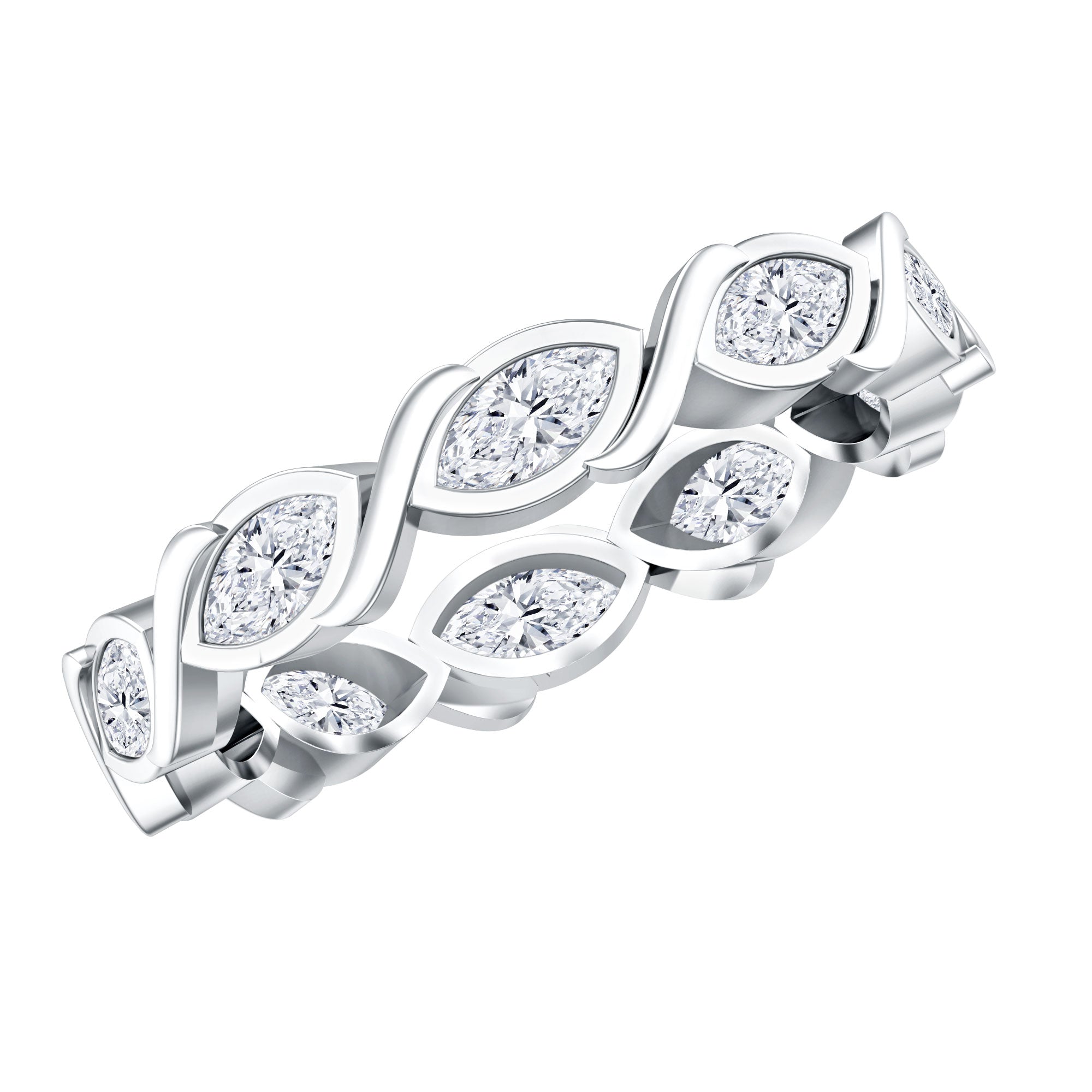 Certified Lab Grown Diamond Wedding Anniversary Ring Lab - ( EF-VS ) - Rosec Jewels