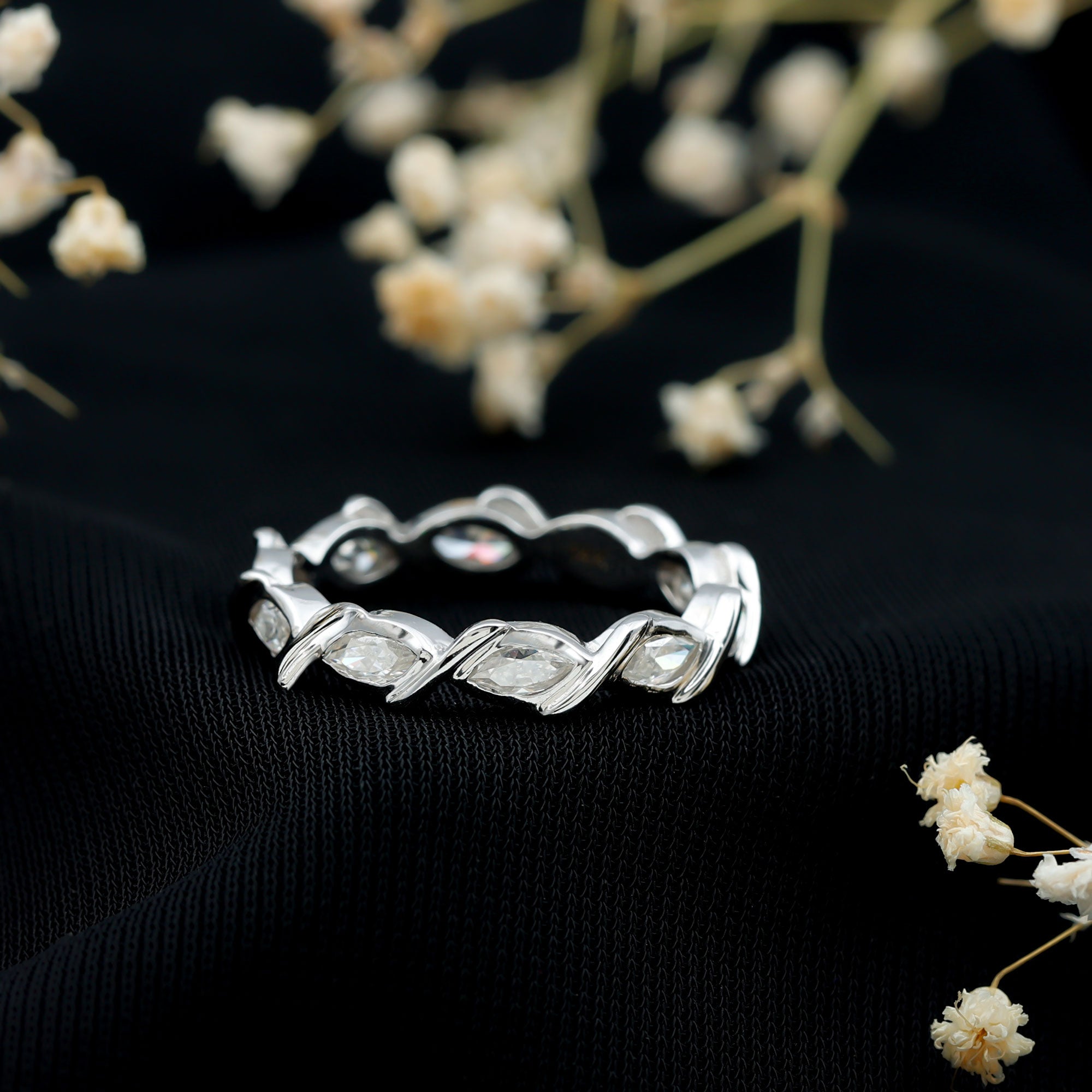 Certified Lab Grown Diamond Wedding Anniversary Ring Lab - ( EF-VS ) - Rosec Jewels