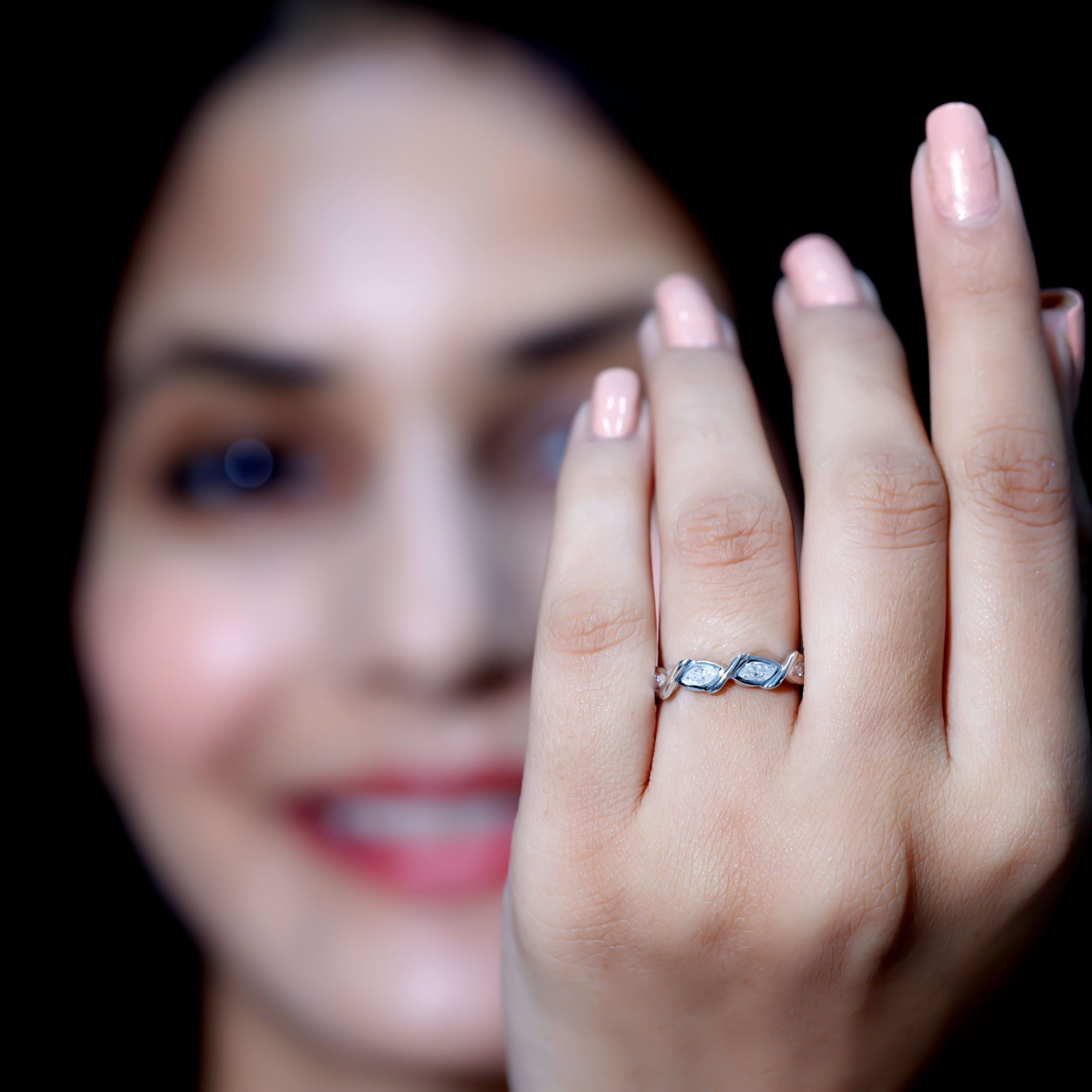 Certified Lab Grown Diamond Wedding Anniversary Ring Lab - ( EF-VS ) - Rosec Jewels
