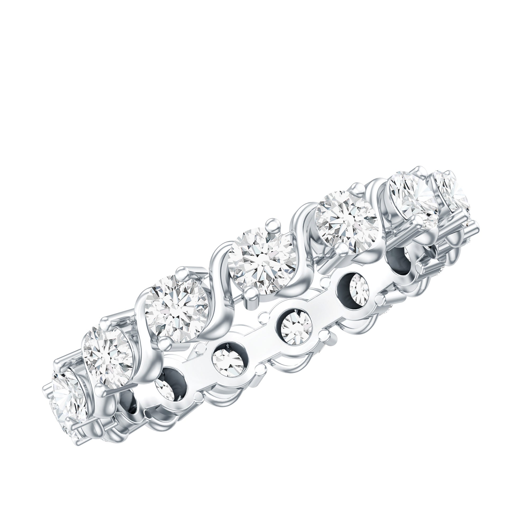 Certified Lab Grown Diamond Eternity Wedding Band Lab - ( EF-VS ) - Rosec Jewels