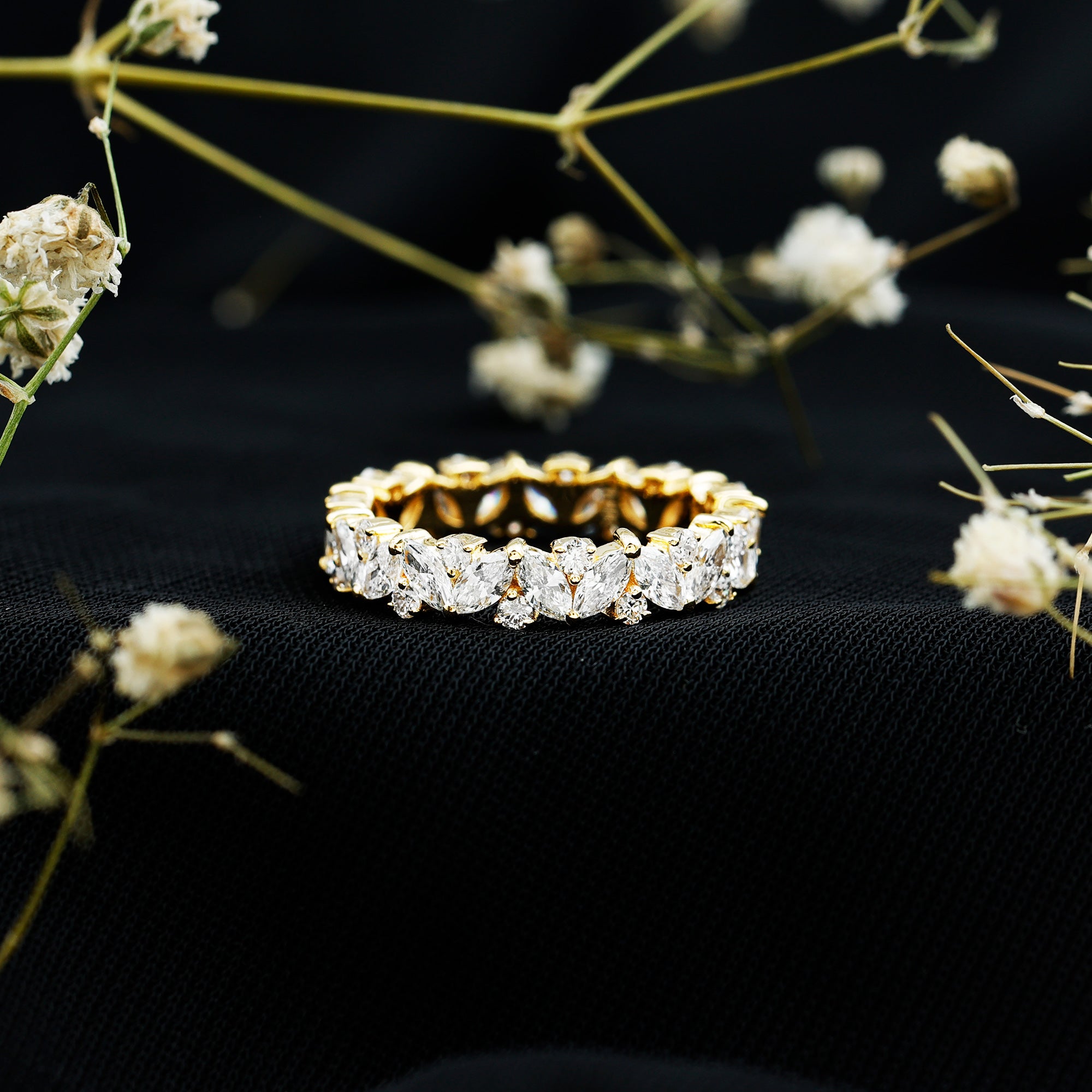 Certified Lab Grown Diamond Full Eternity Wedding Ring Lab - ( EF-VS ) - Rosec Jewels