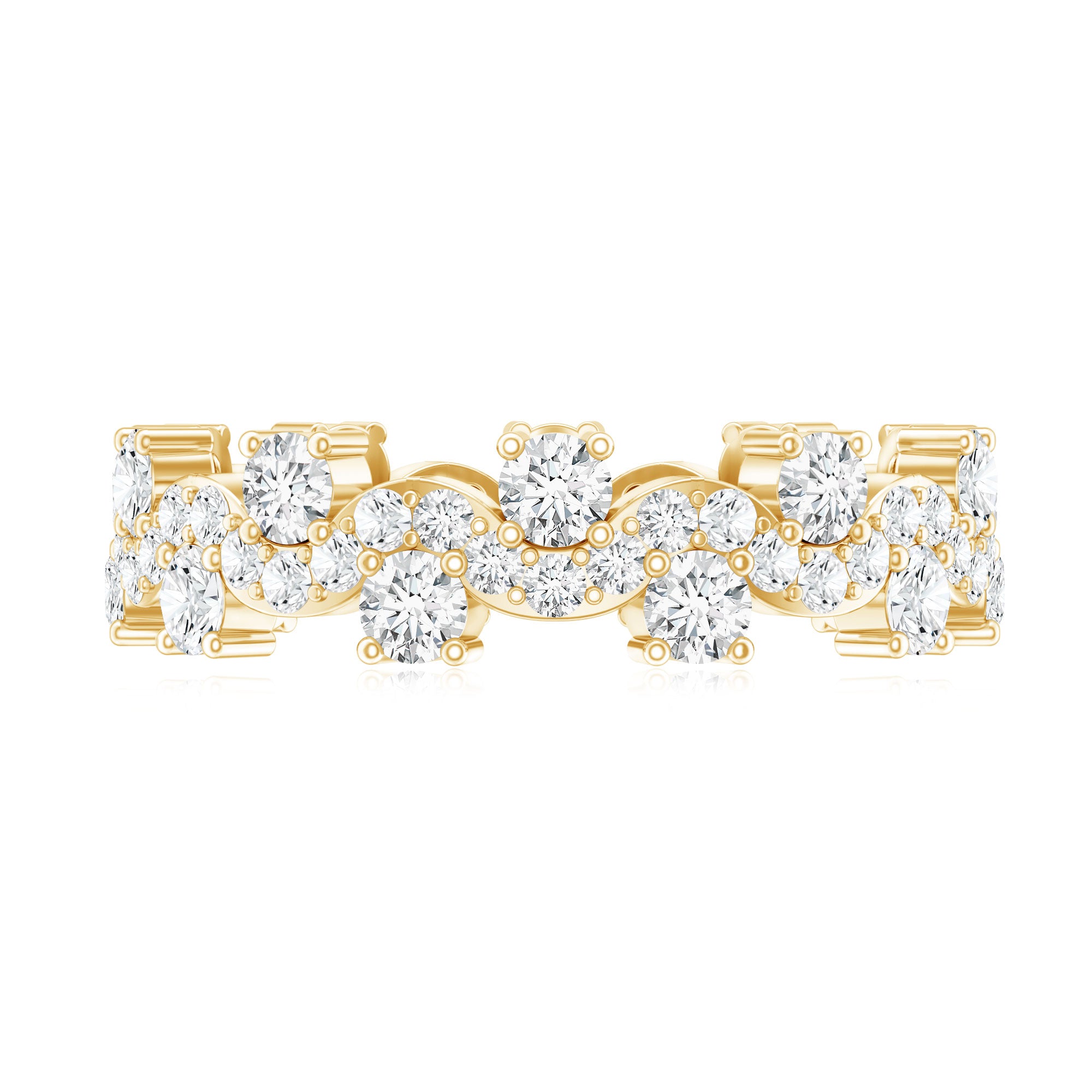 Certified Lab Grown Diamond Designer Wedding Eternity Ring Lab - ( EF-VS ) - Rosec Jewels