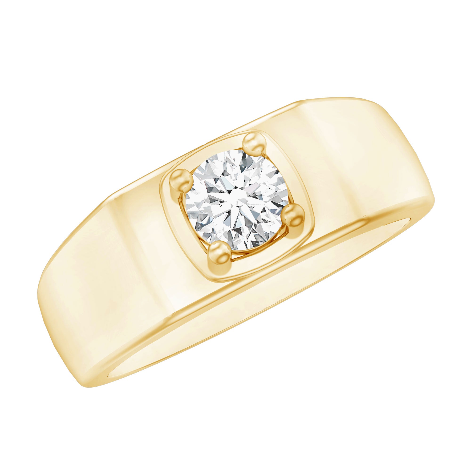 Brilliant Cut Lab Grown Diamond Engagement Ring for Men Lab - ( EF-VS ) - Rosec Jewels
