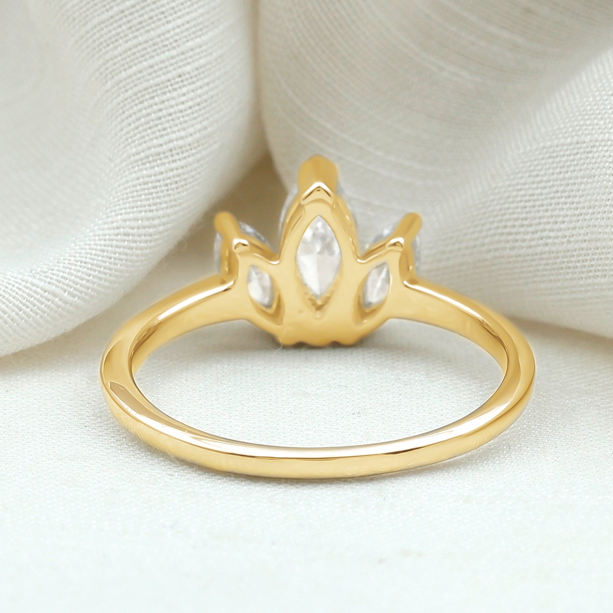 Marquise Cut Lab Grown Diamond 3 Stone Engagement Ring Lab - ( EF-VS ) - Rosec Jewels
