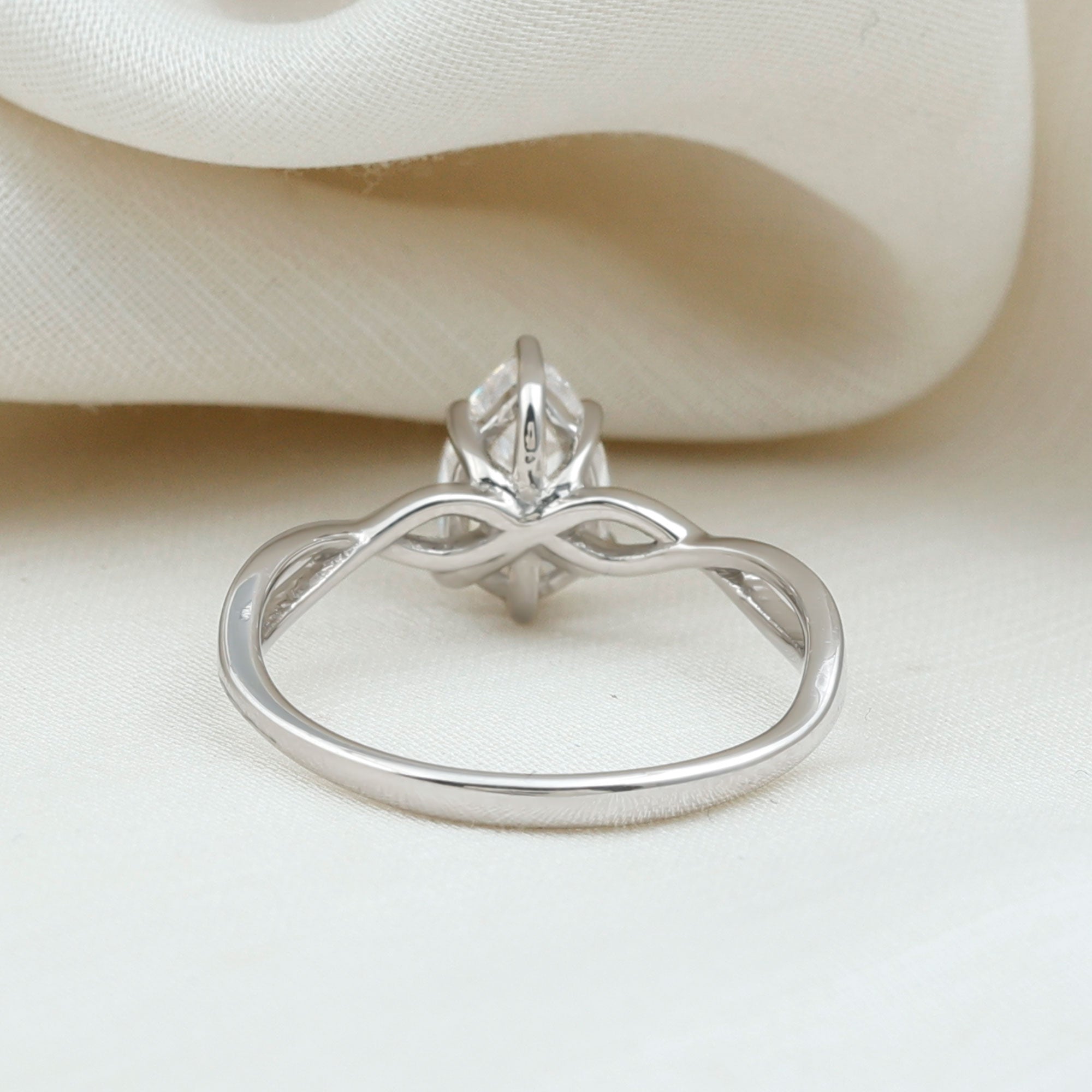 Rosec Jewels-Lab Grown Diamond Pear Engagement Ring with Infinity Band