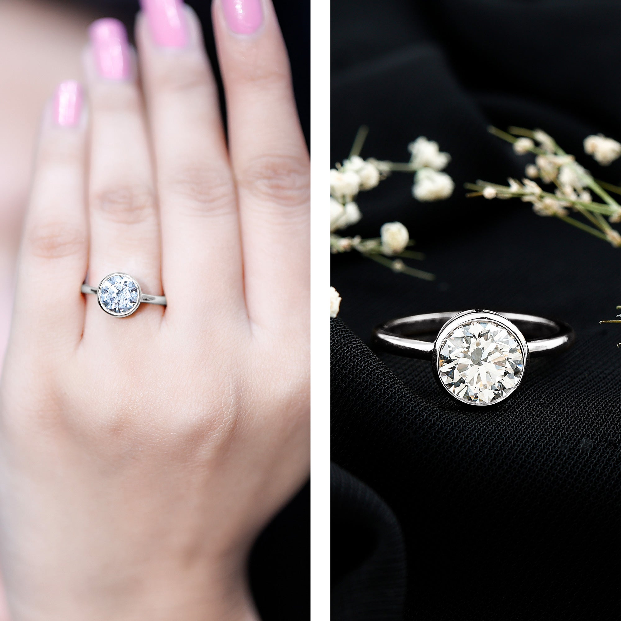 2 CT IGI Certified Lab Grown Diamond Solitaire Engagement Ring Lab - ( E-VS1 ) - Rosec Jewels