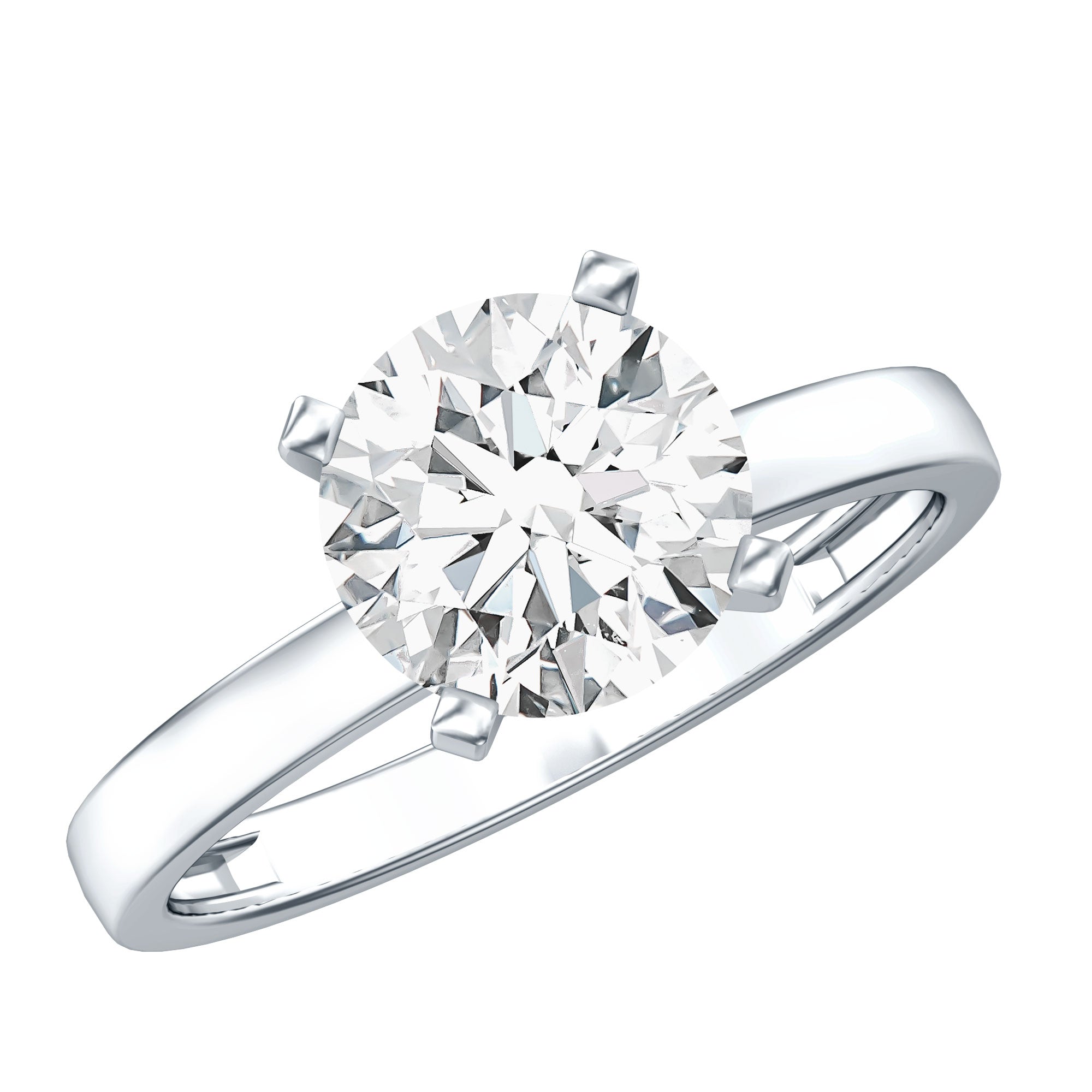 IGI Certified 3 CT Round Lab Grown Diamond Solitaire Engagement Ring Lab - ( E-VS1 ) - Rosec Jewels