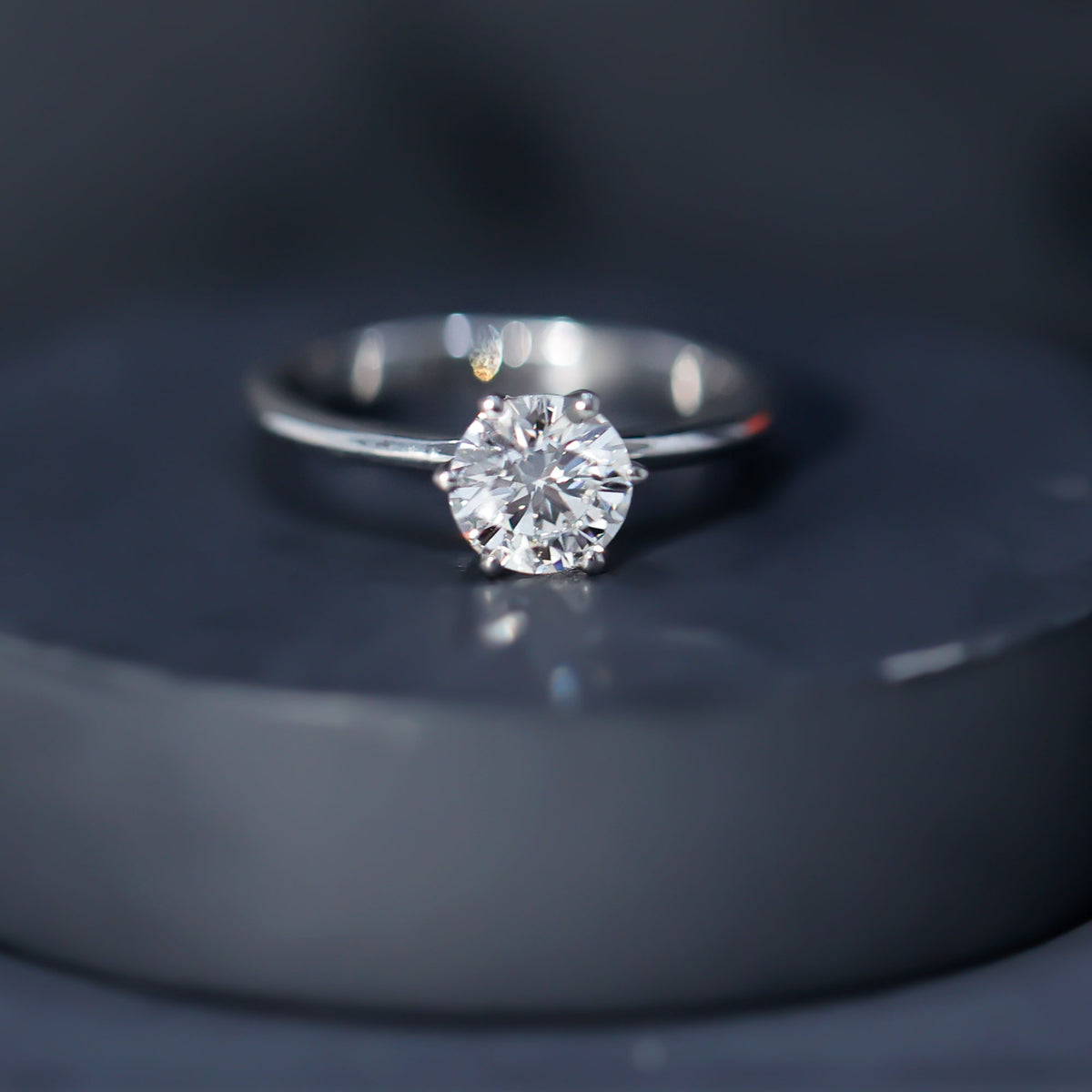 1 Carat Lab Grown Diamond Solitaire Engagement Ring with IGI Certificate Lab - ( E-VS1 ) - Rosec Jewels