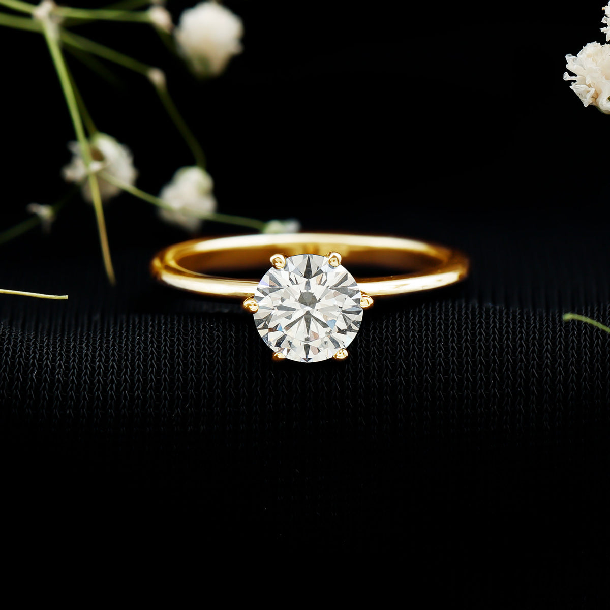 1 Carat Lab Grown Diamond Solitaire Engagement Ring with IGI Certificate Lab - ( E-VS1 ) - Rosec Jewels