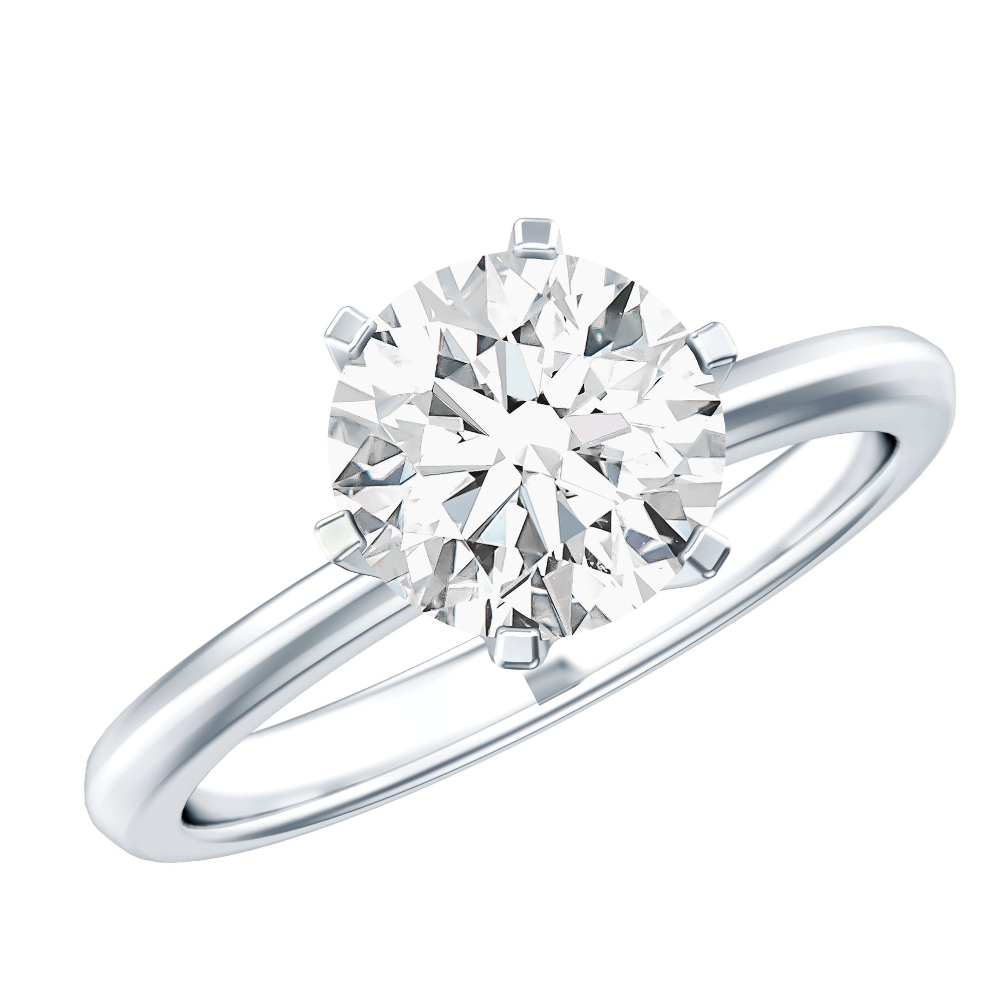 IGI Certified Lab Grown Diamond 2 CT Engagement Ring for Women Lab - ( E-VS1 ) - Rosec Jewels