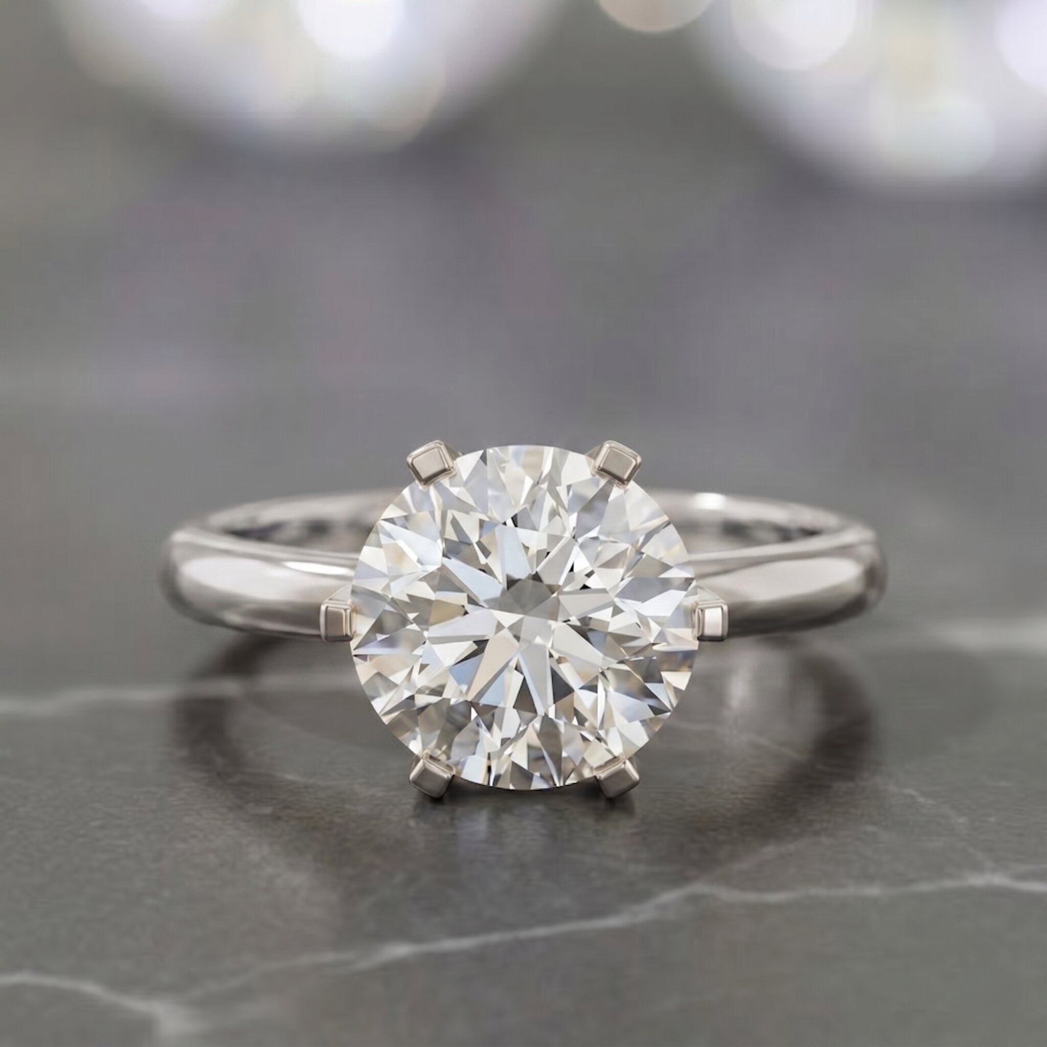 IGI Certified Lab Grown Diamond 2 CT Engagement Ring for Women Lab - ( E-VS1 ) - Rosec Jewels