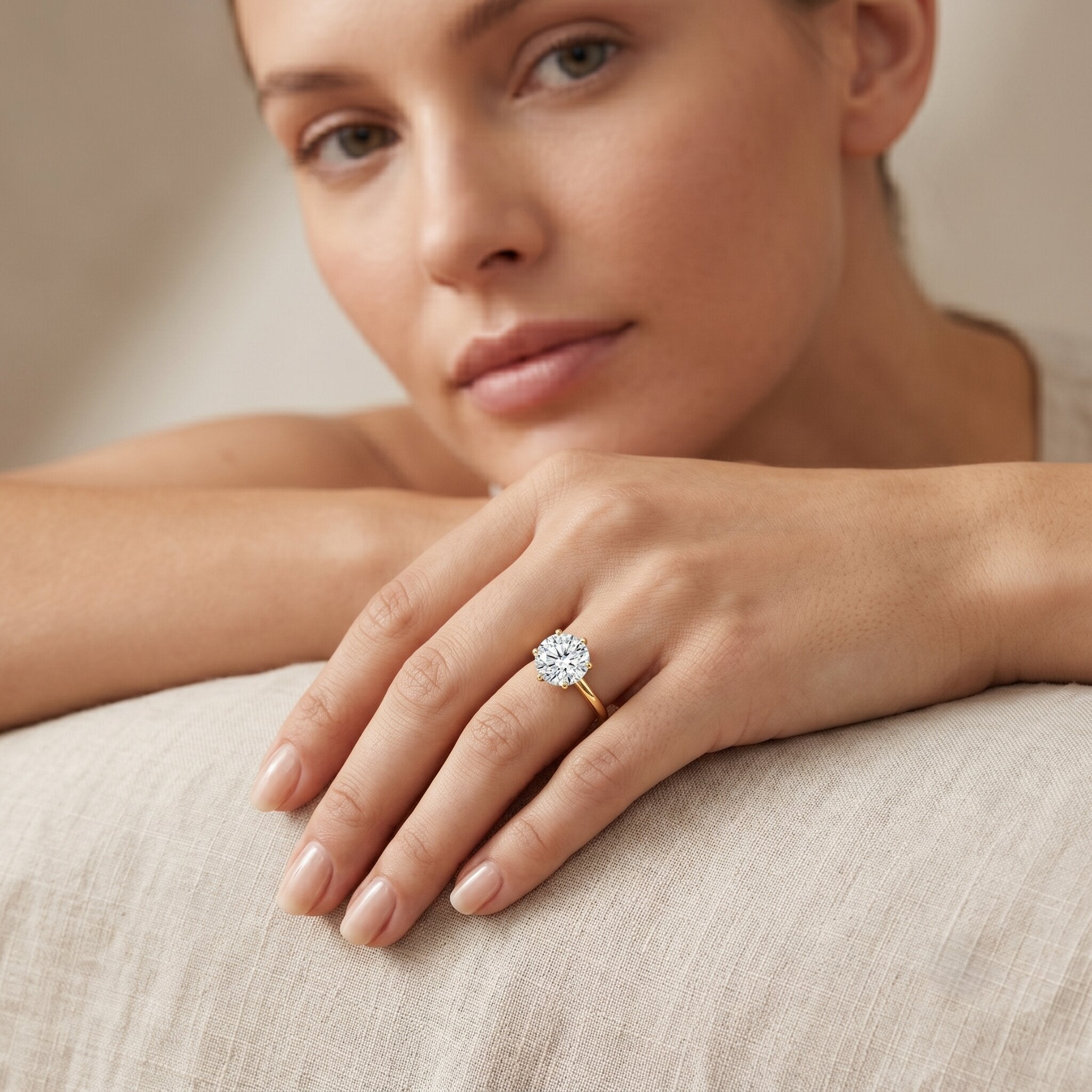 3 Carat IGI Certified Lab Grown Diamond Round Engagement Ring Lab - ( E-VS1 ) - Rosec Jewels