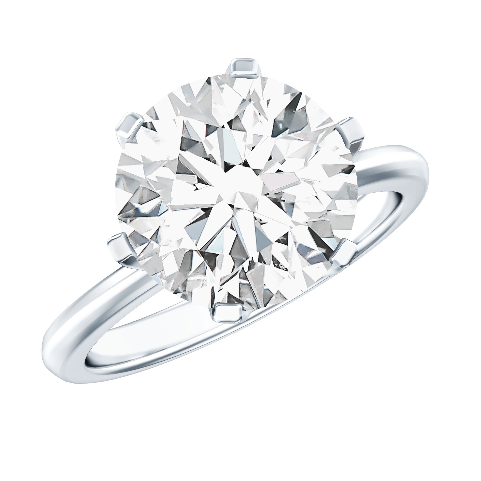 4 Carat Lab Created Diamond Solitaire Engagement Ring with IGI Certificate Lab - ( E-VS1 ) - Rosec Jewels