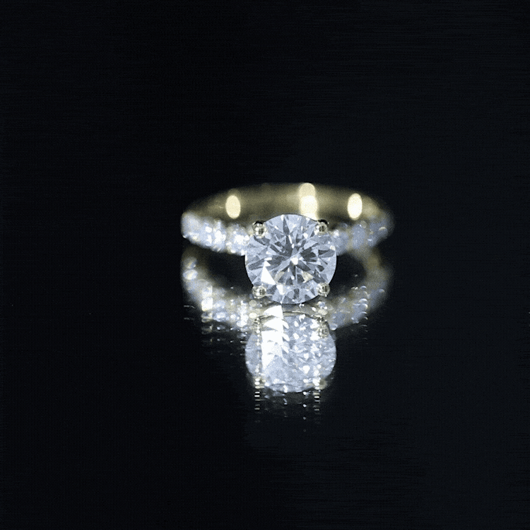 2 Carat Lab Grown Diamond Round Engagement Ring with IGI Certificate Lab - ( E-VS1 ) - Rosec Jewels